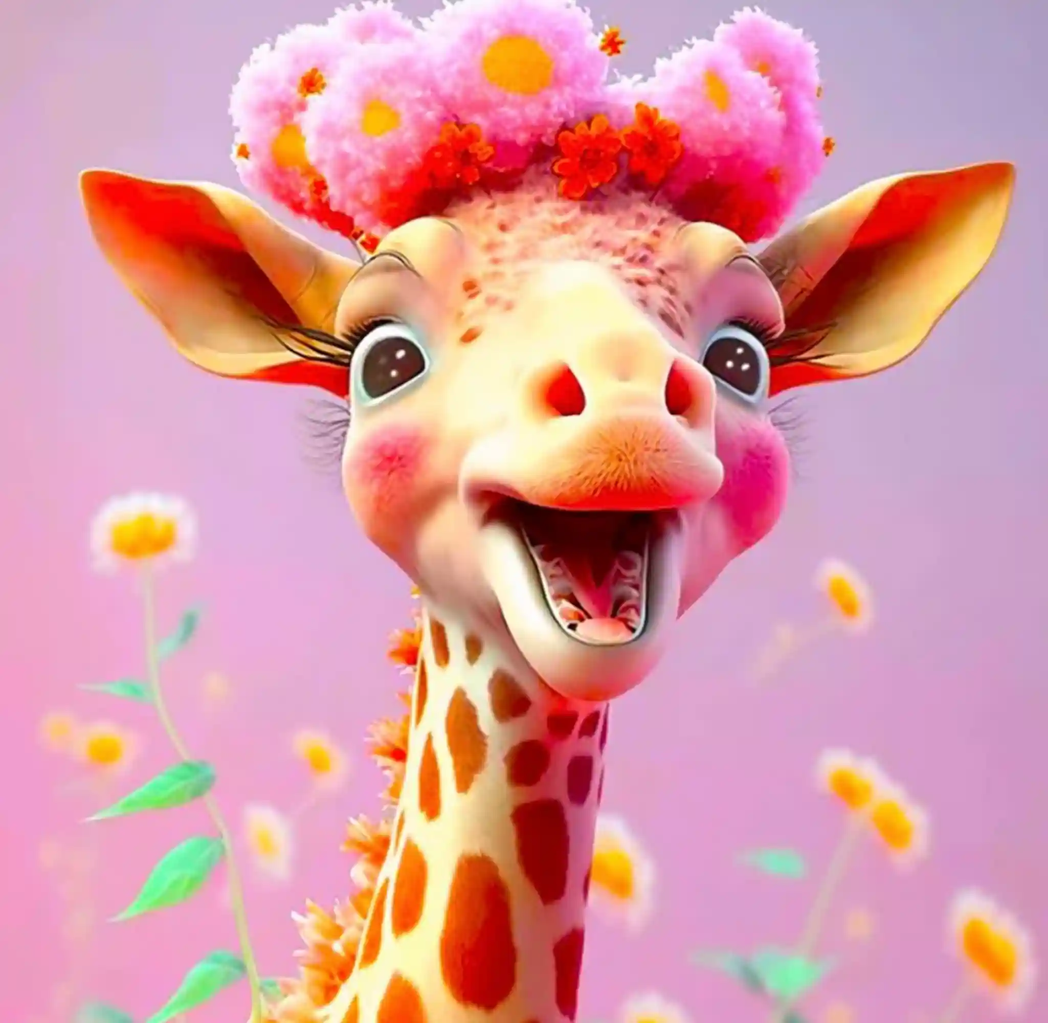 Diamond Painting Kids - Fröhliche Giraffe