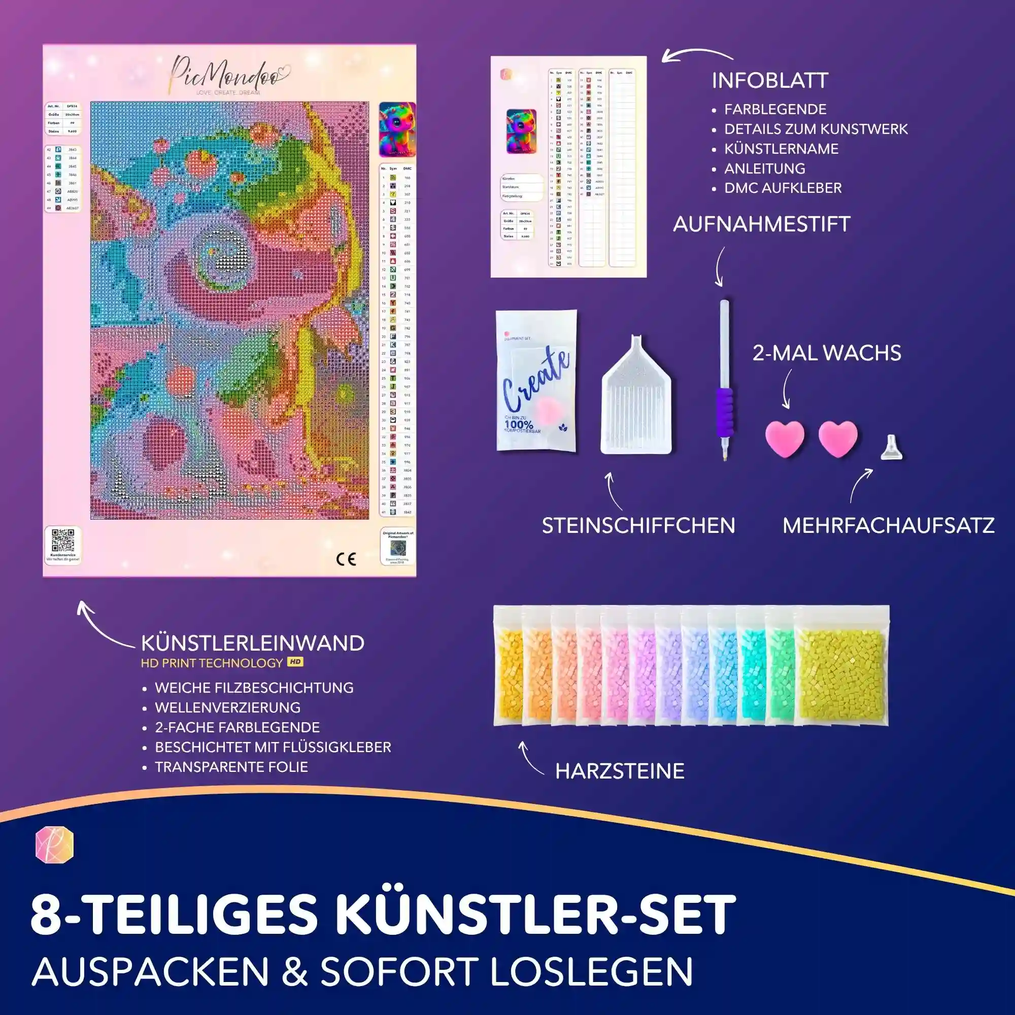 Diamond Painting Kids - Regenbogendrache - Image 3