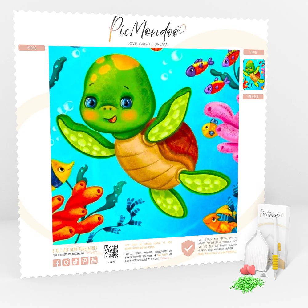 Diamond Painting Kids - Wasserschildkröte