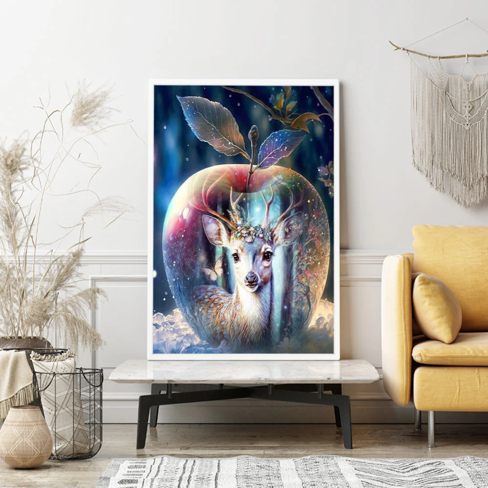 Diamond Painting - Kleines Reh im Winterland - Image 3