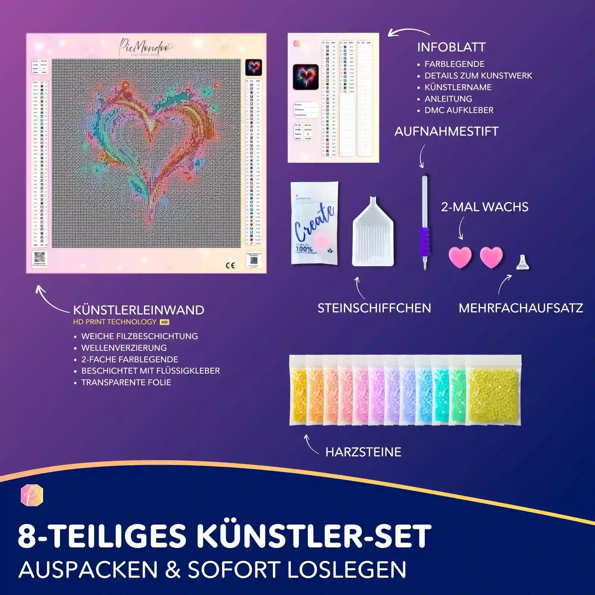 Diamond Painting Leuchtbild Special - Herzflimmern - Image 3