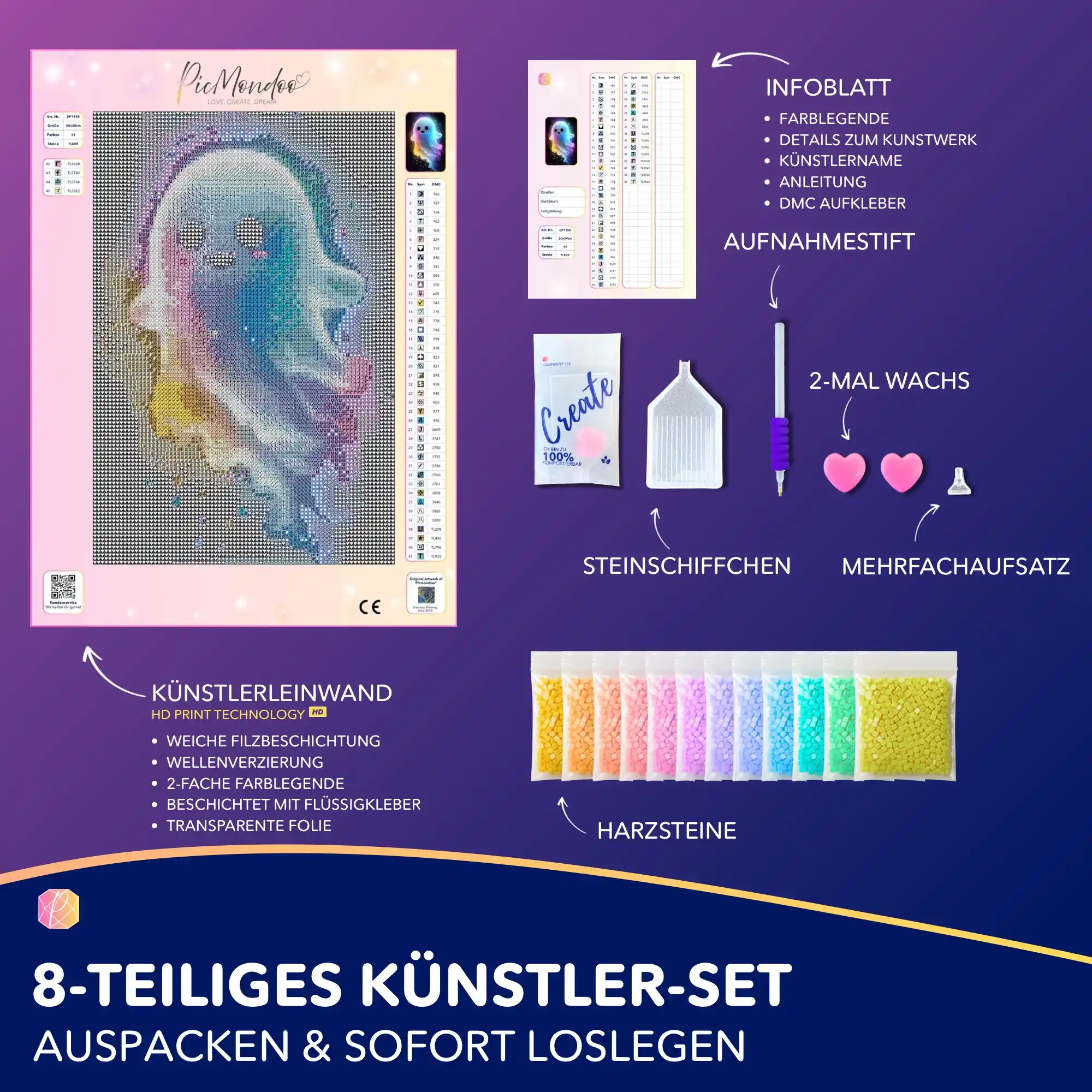 Diamond Painting Leuchtbild Special - Kleines Gespenst - Image 3