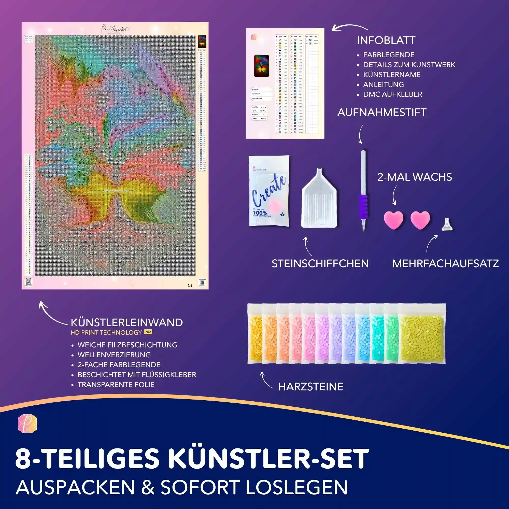 Diamond Painting Leuchtbild Special - Lebensbaum der Tausend Farben - Image 3