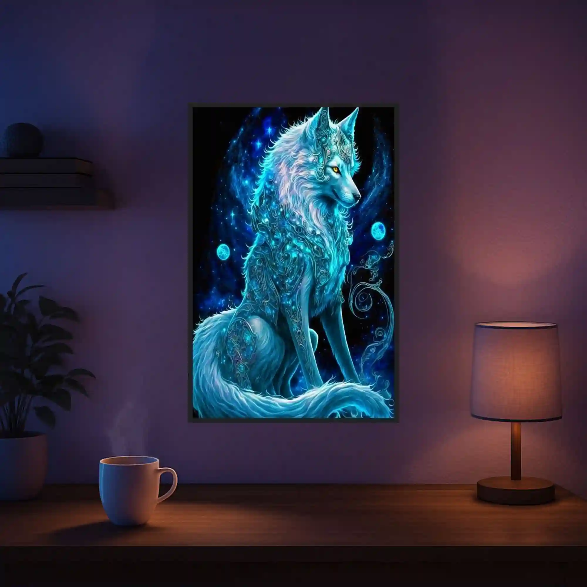 Diamond Painting Leuchtbild Special - Verzauberter Wolf - Image 5