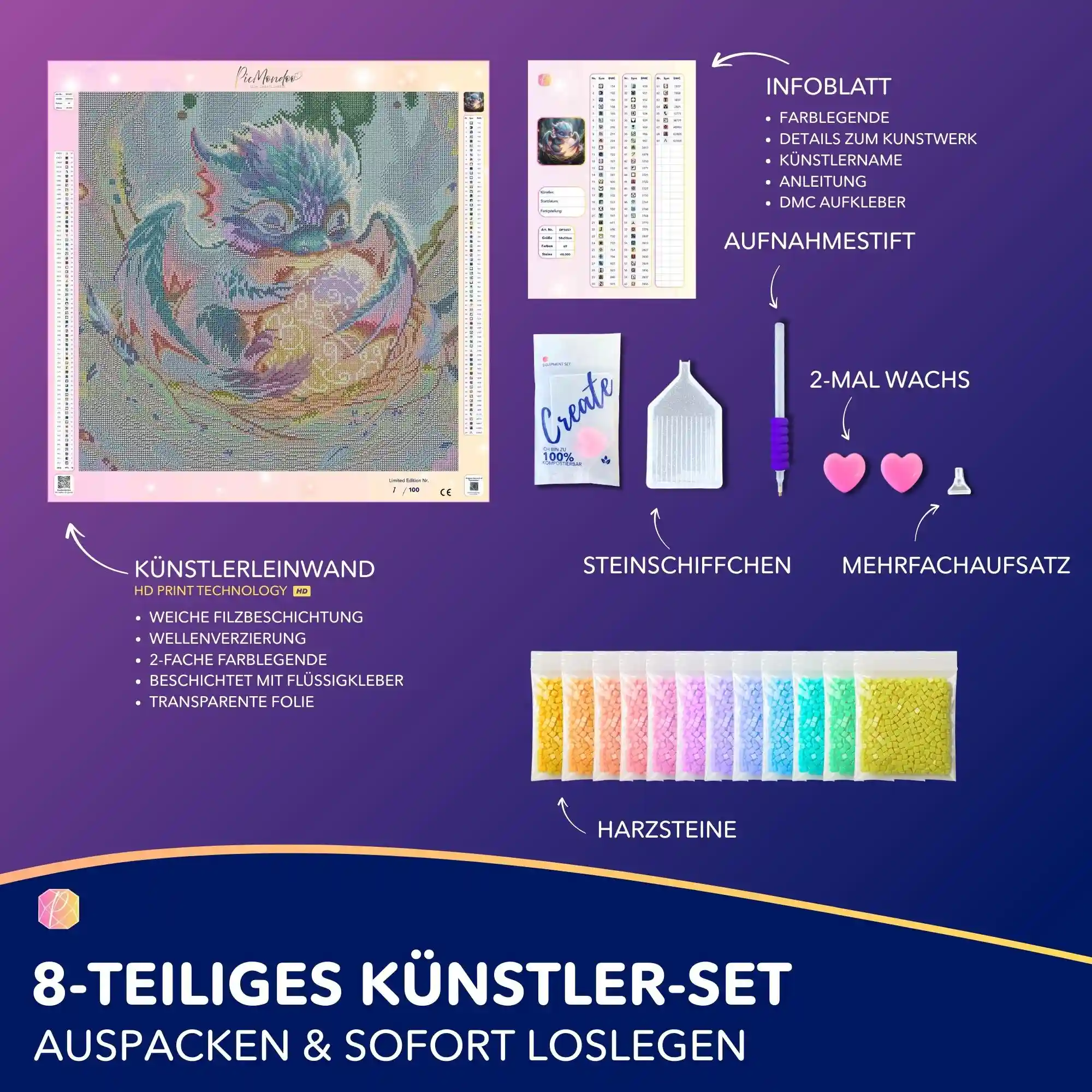 Diamond Painting - Lichtdrache Faye "Limited Edition" - Image 3