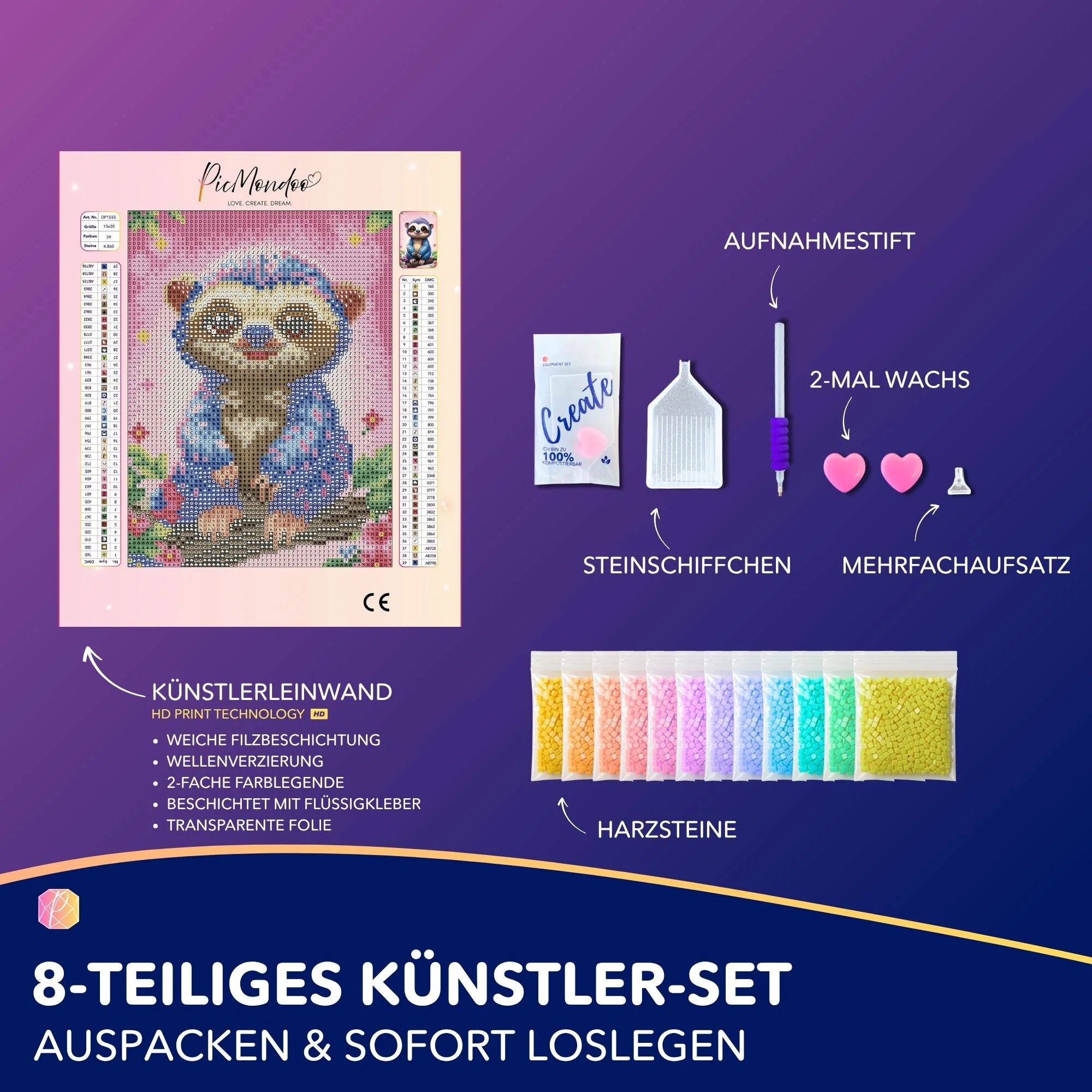 Diamond Painting Mini - Kleiner Faulenzer - Image 4