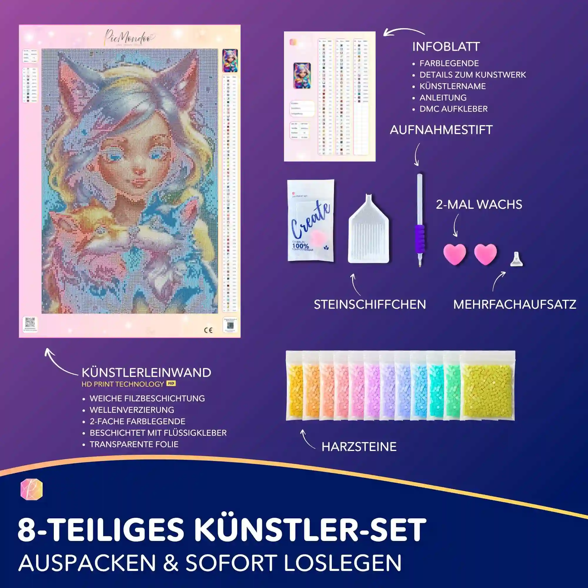 Diamond Painting - Moni Live Verkauf - Wolfsmädchen Finja - Image 3