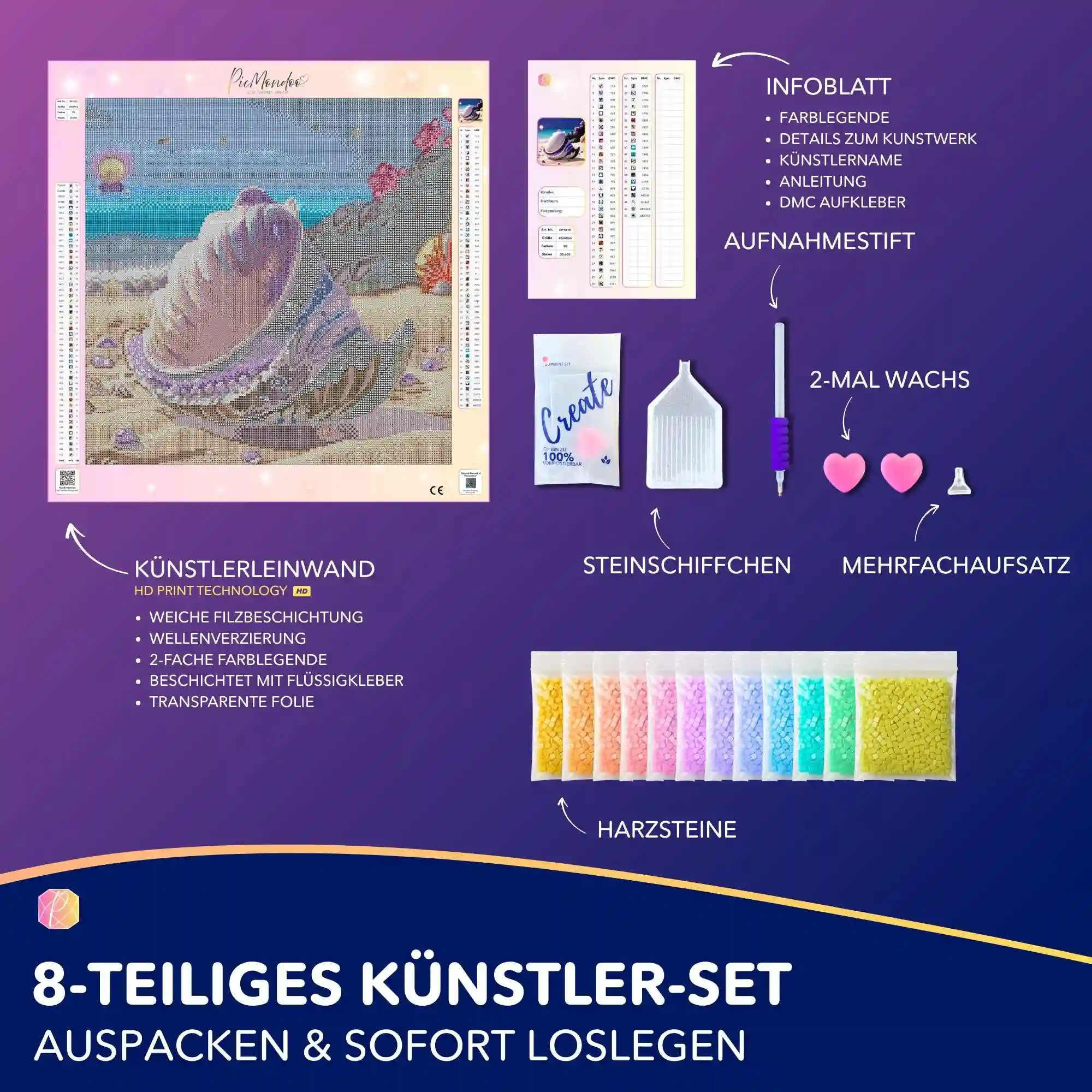 Diamond Painting - Muschel Violett - Image 3