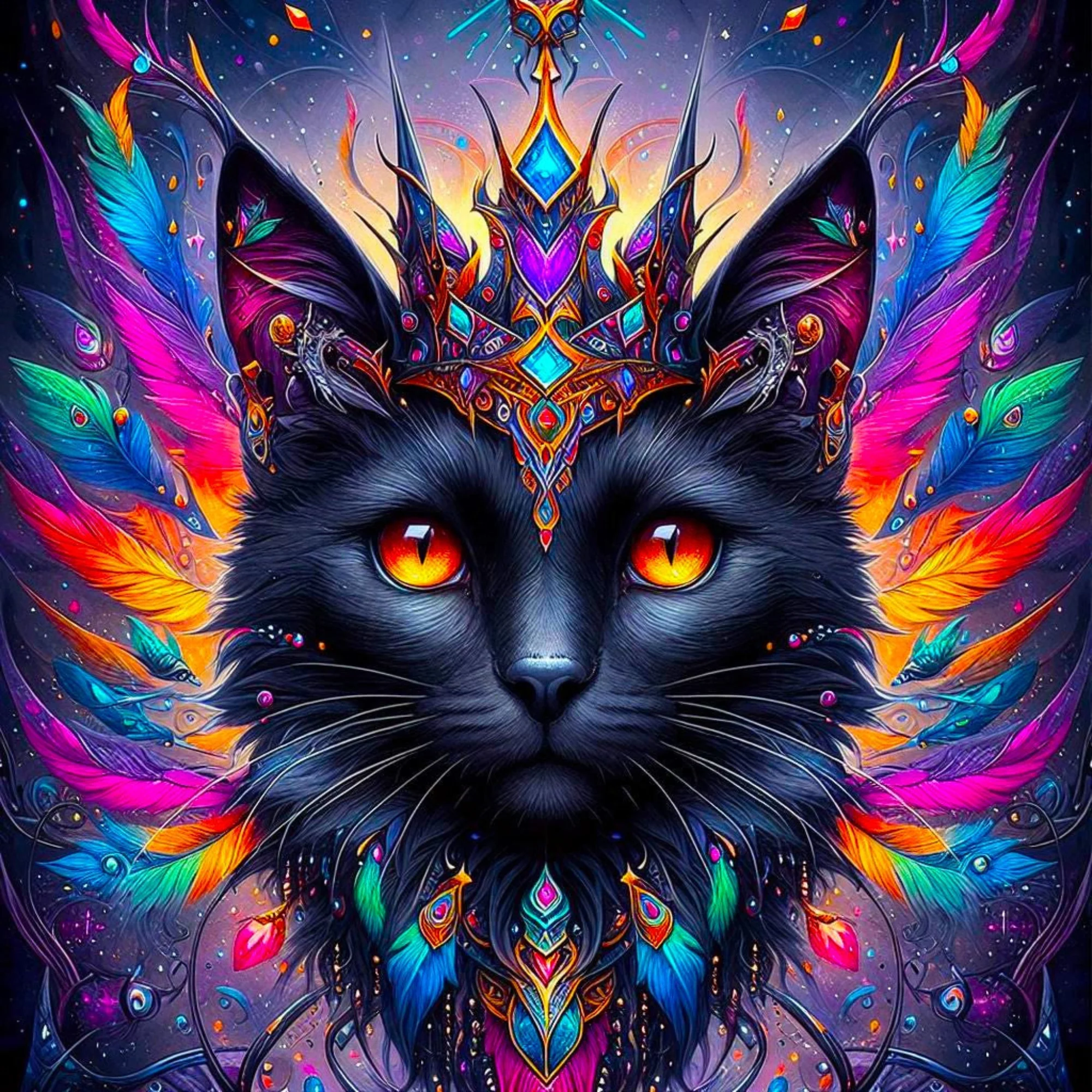 Diamond Painting - Mystic colorsplash Cat