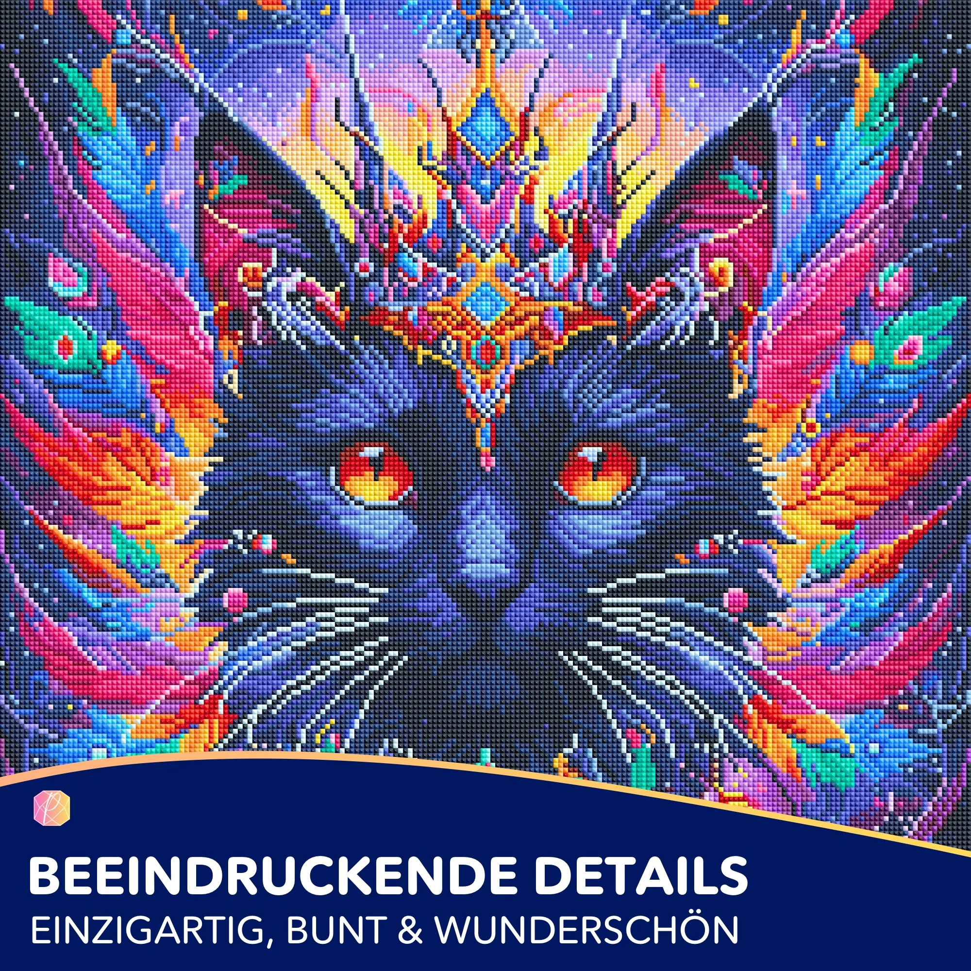 Diamond Painting - Mystic colorsplash Cat - Image 2