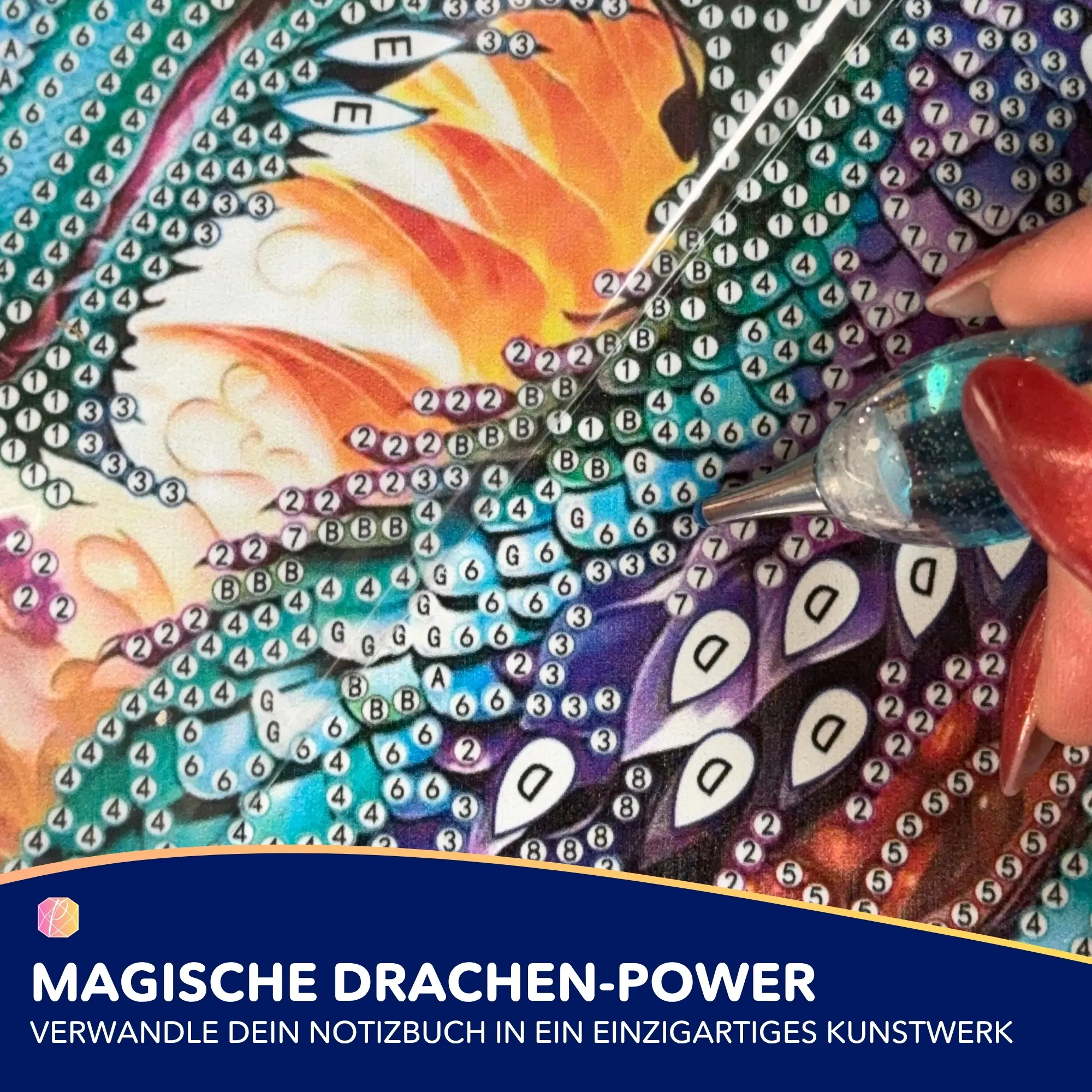 Diamond Painting Notizbuch - Drache - Image 2