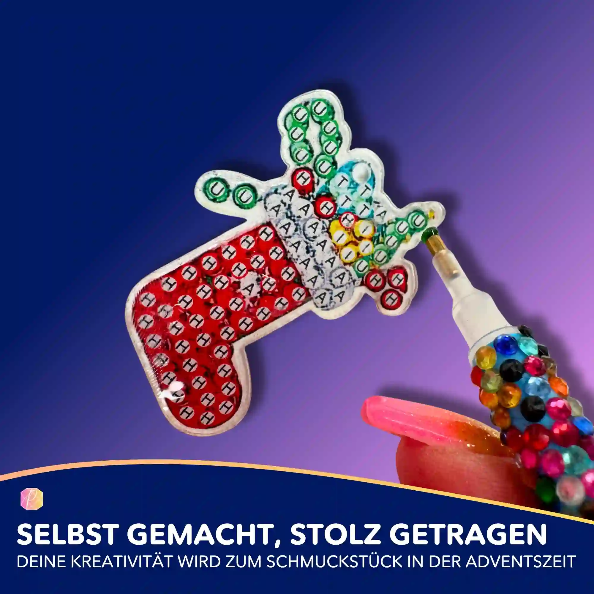 Diamond Painting Ohrringe Weihnachten - Image 3