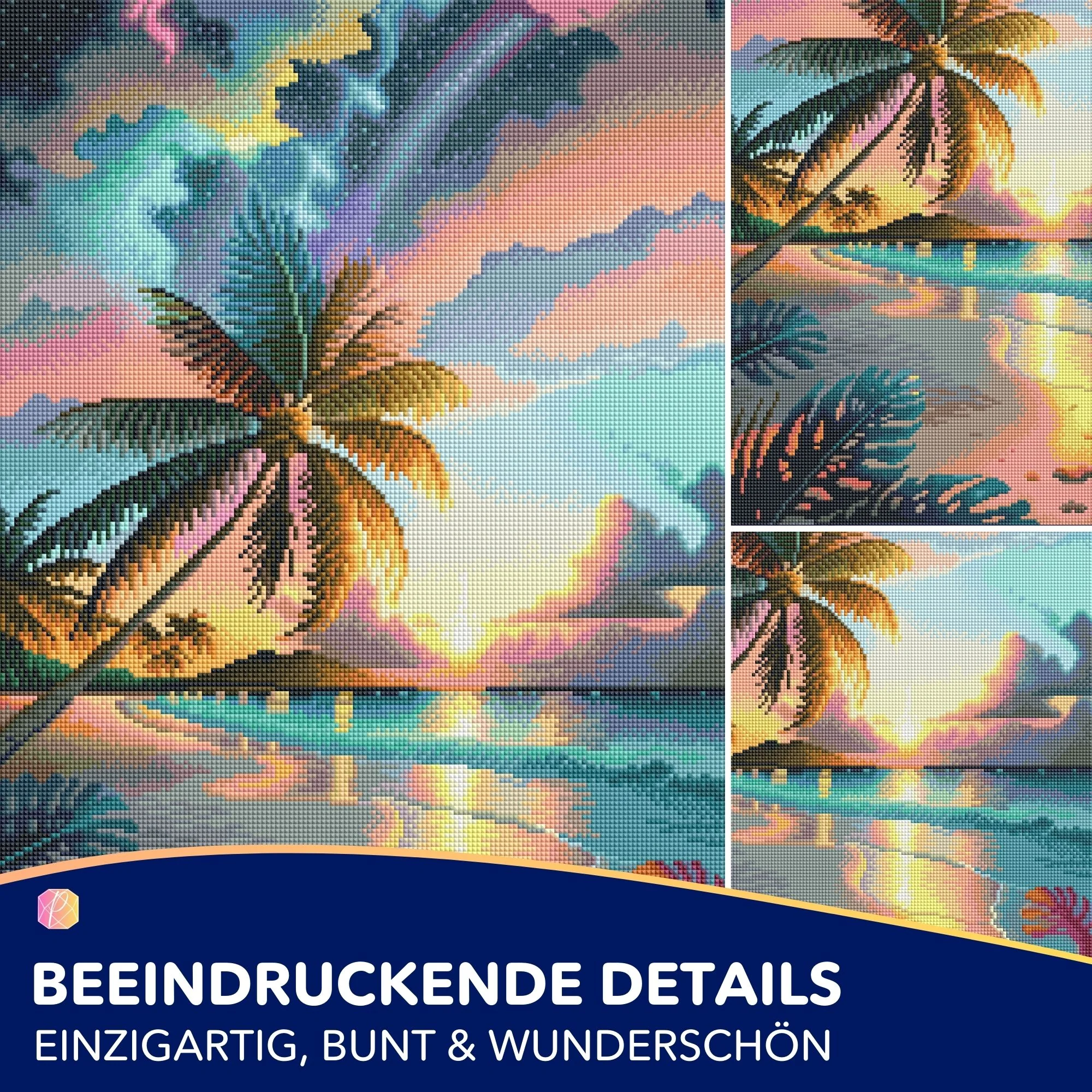 Diamond Painting - Palme im bunten Abendhimmel - Image 2