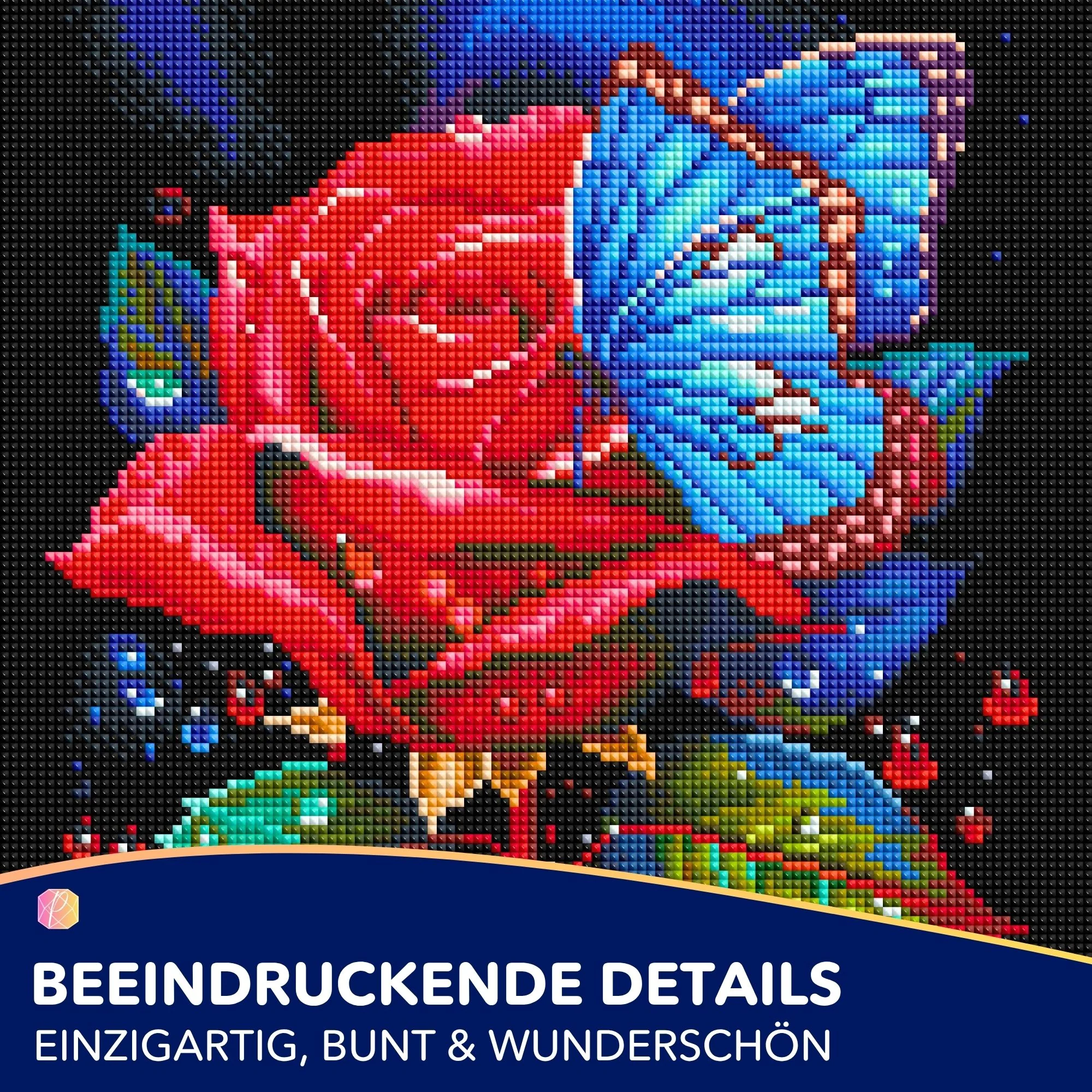 Diamond Painting - Rote Rose trifft blauen Schmetterling - Image 2