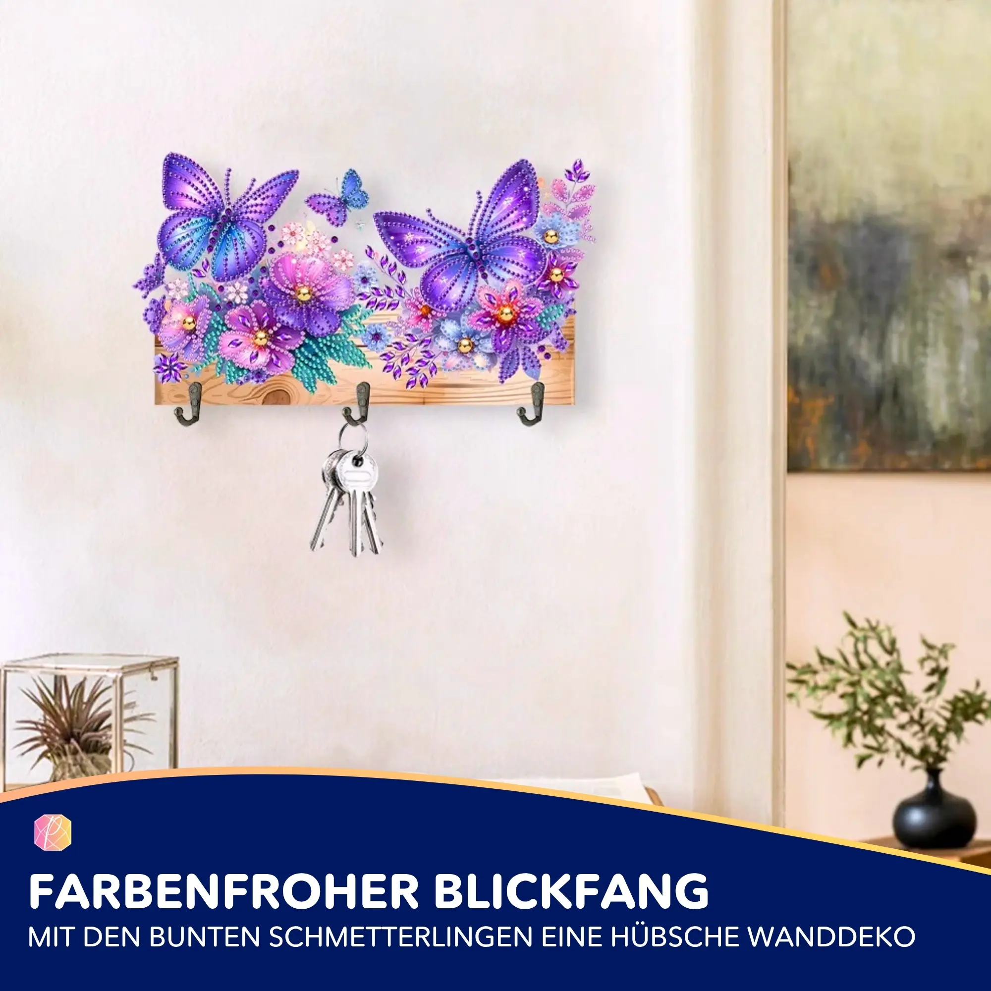 Diamond Painting Schlüsselbrett Schmetterlinge - Image 4