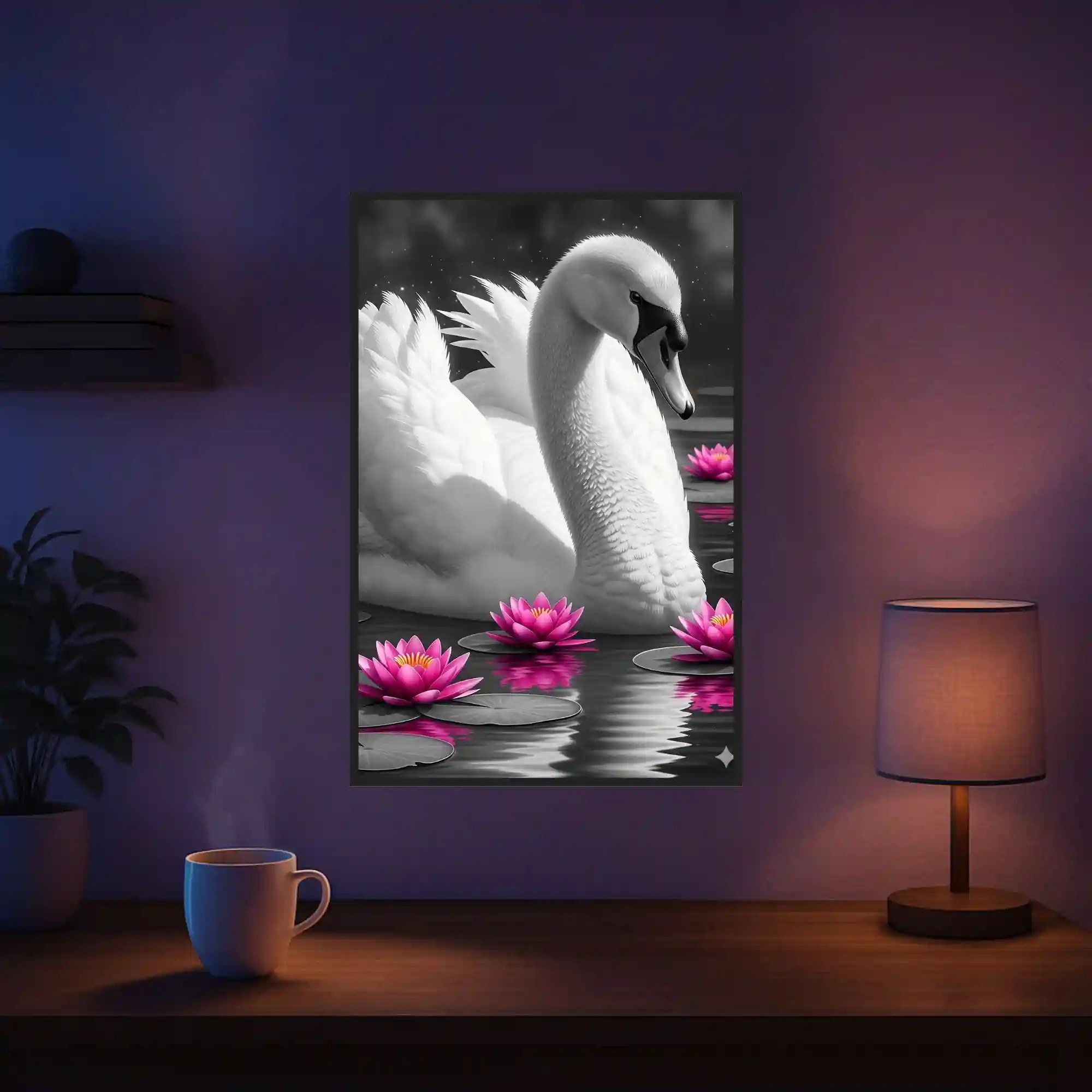 Diamond Painting - Schwan im Seerosensee - Image 5