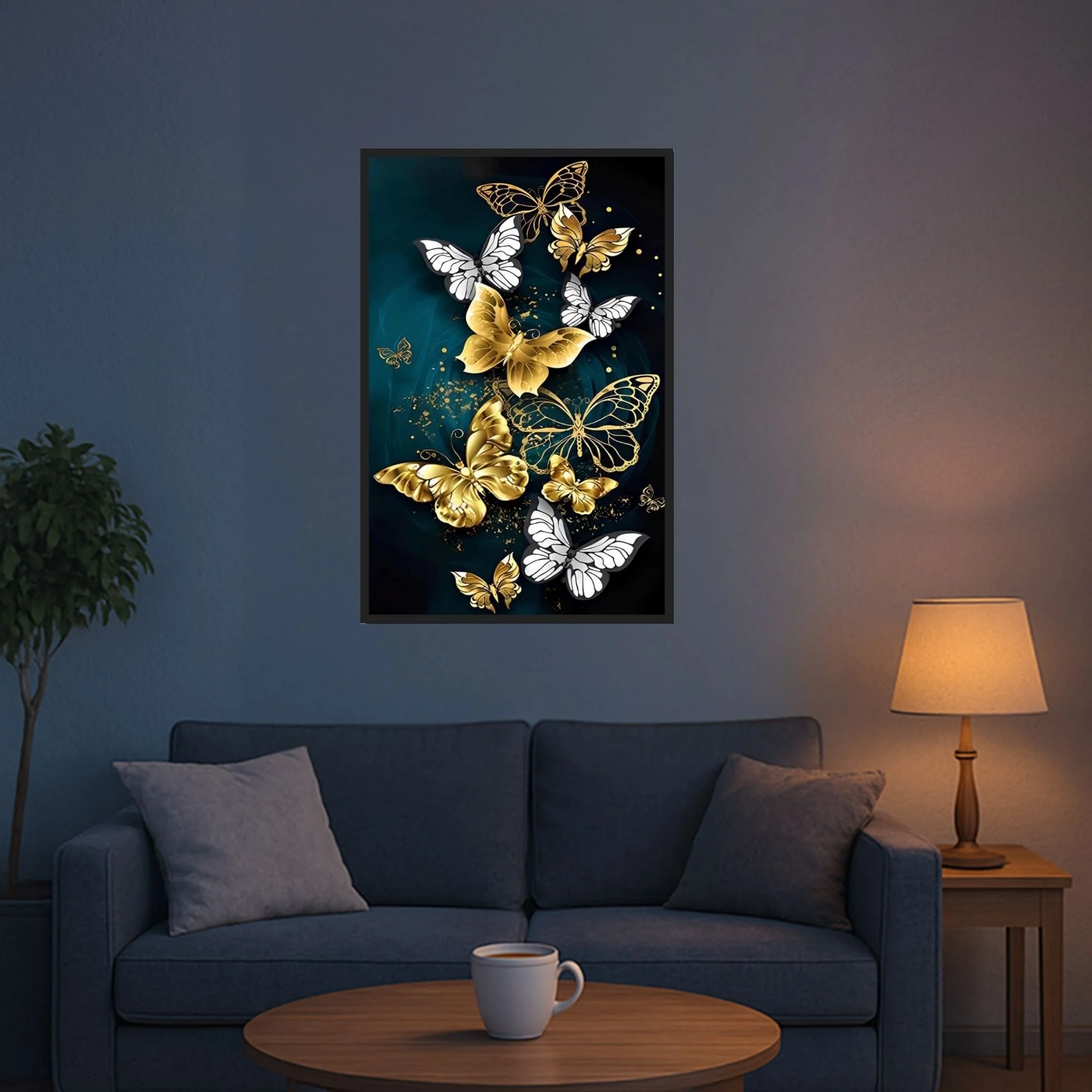 Diamond Painting Multi Special - Goldene Schmetterlinge - Image 5
