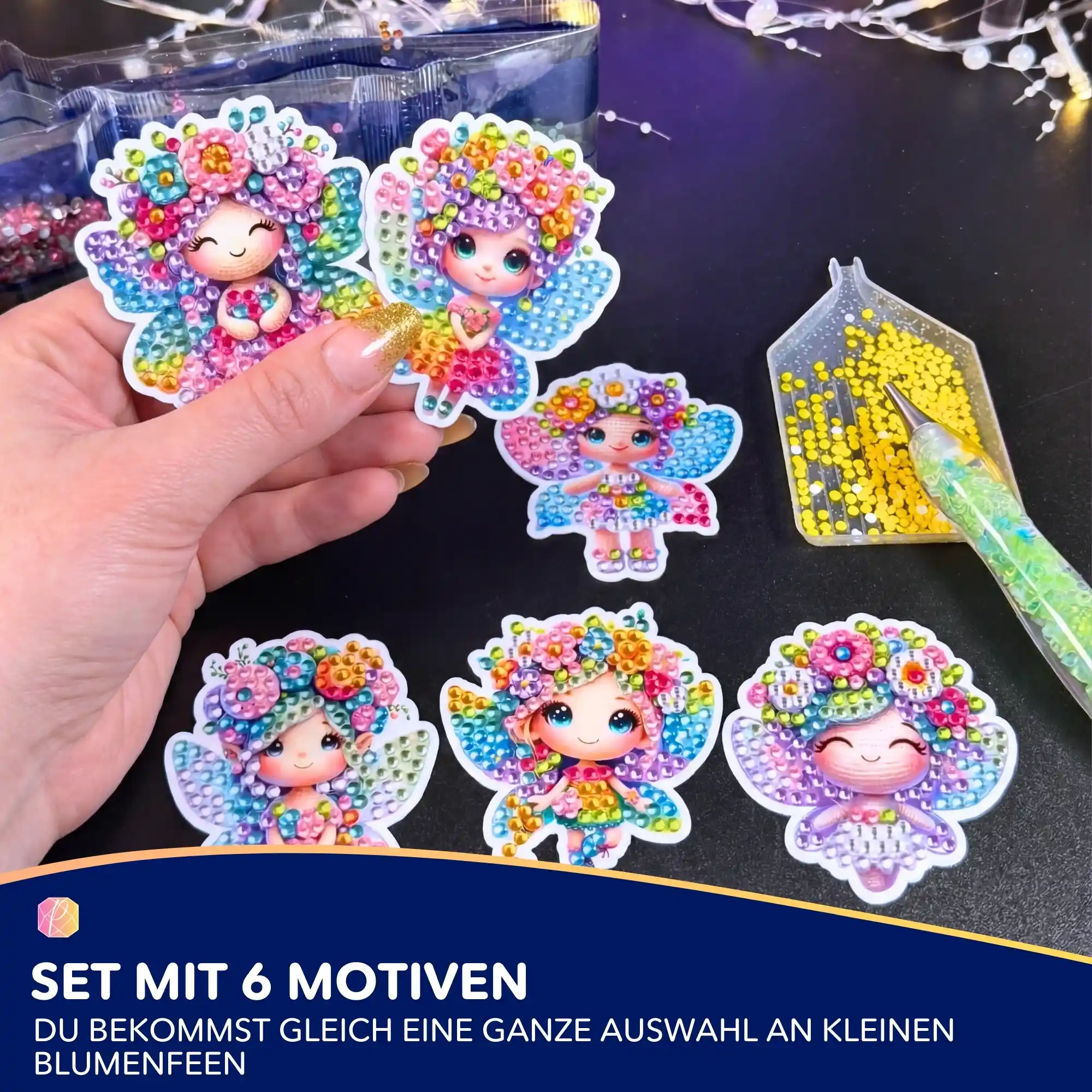 Diamond Painting Sticker - Blumenfeen - Image 2