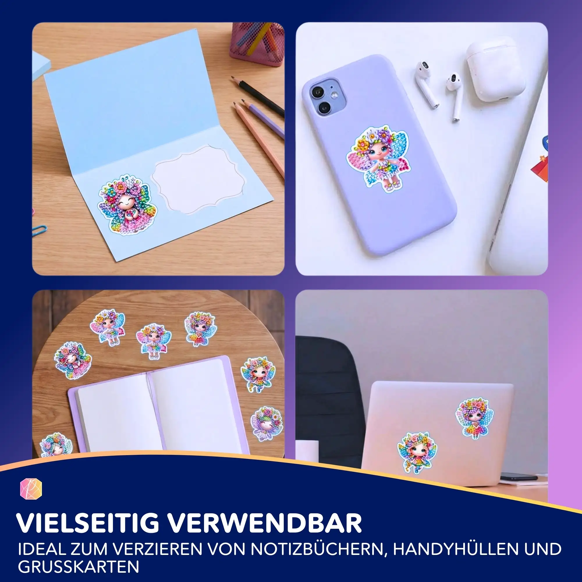 Diamond Painting Sticker - Blumenfeen - Image 3