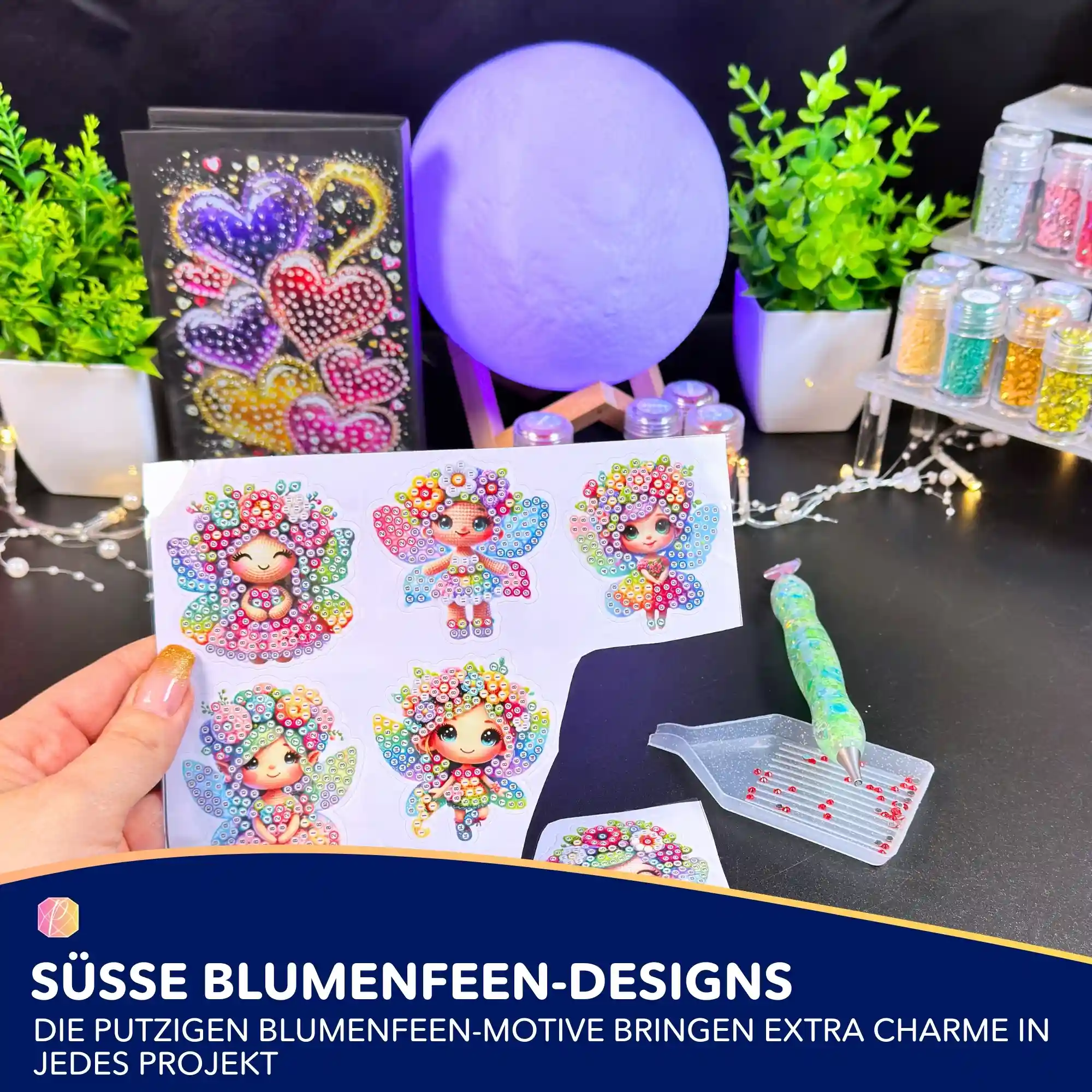 Diamond Painting Sticker - Blumenfeen - Image 5