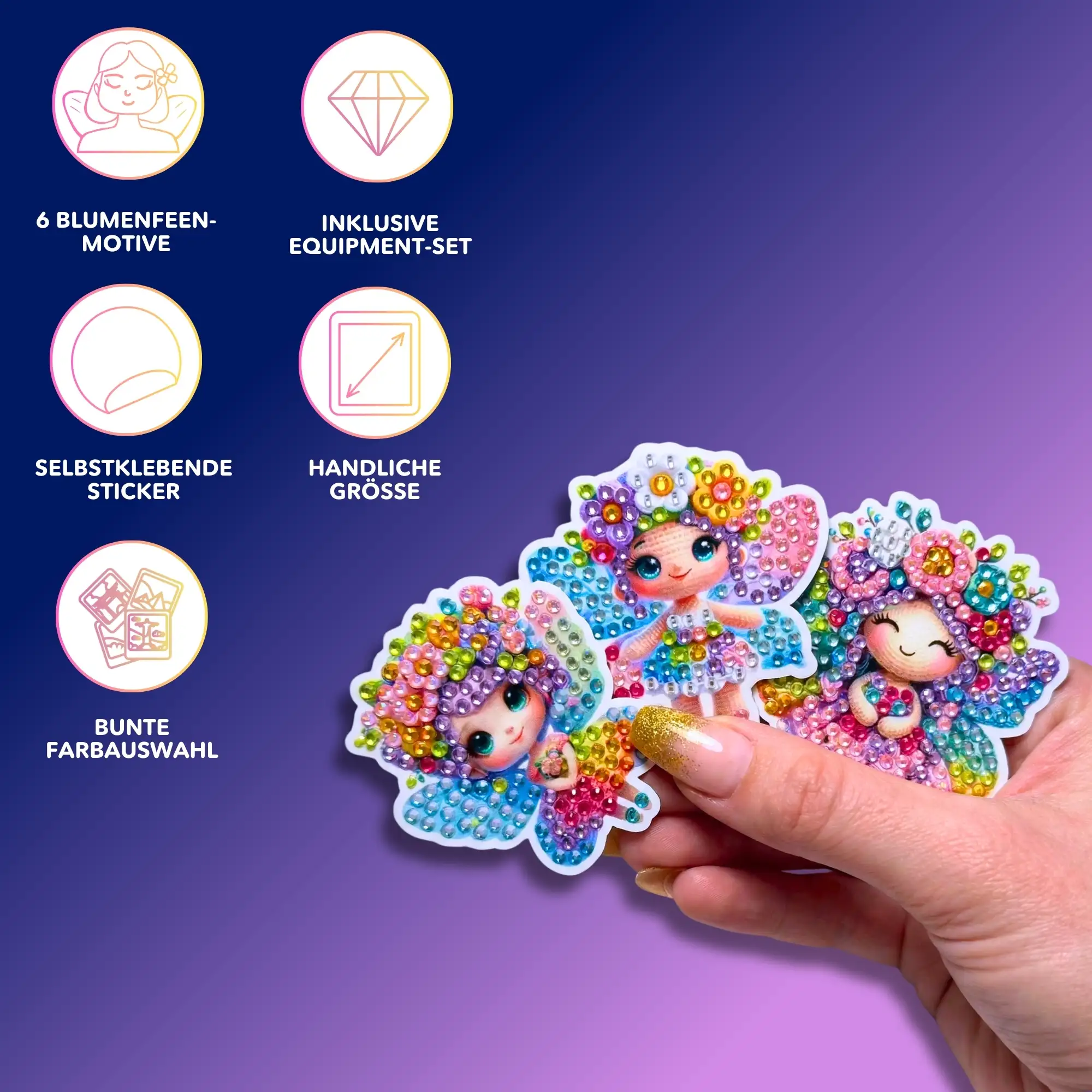 Diamond Painting Sticker - Blumenfeen - Image 8