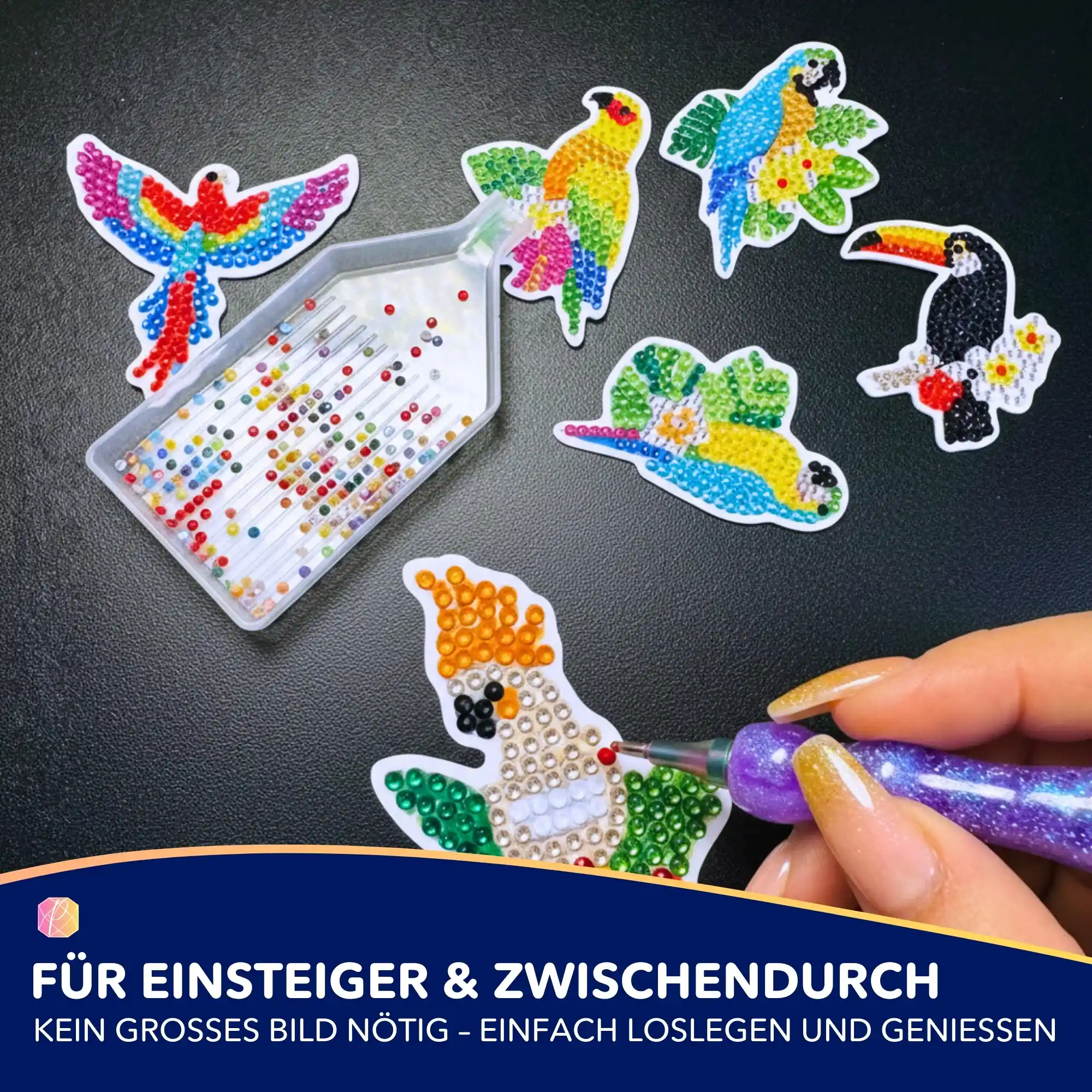 Diamond Painting Sticker - Bunte Vögel - Image 2