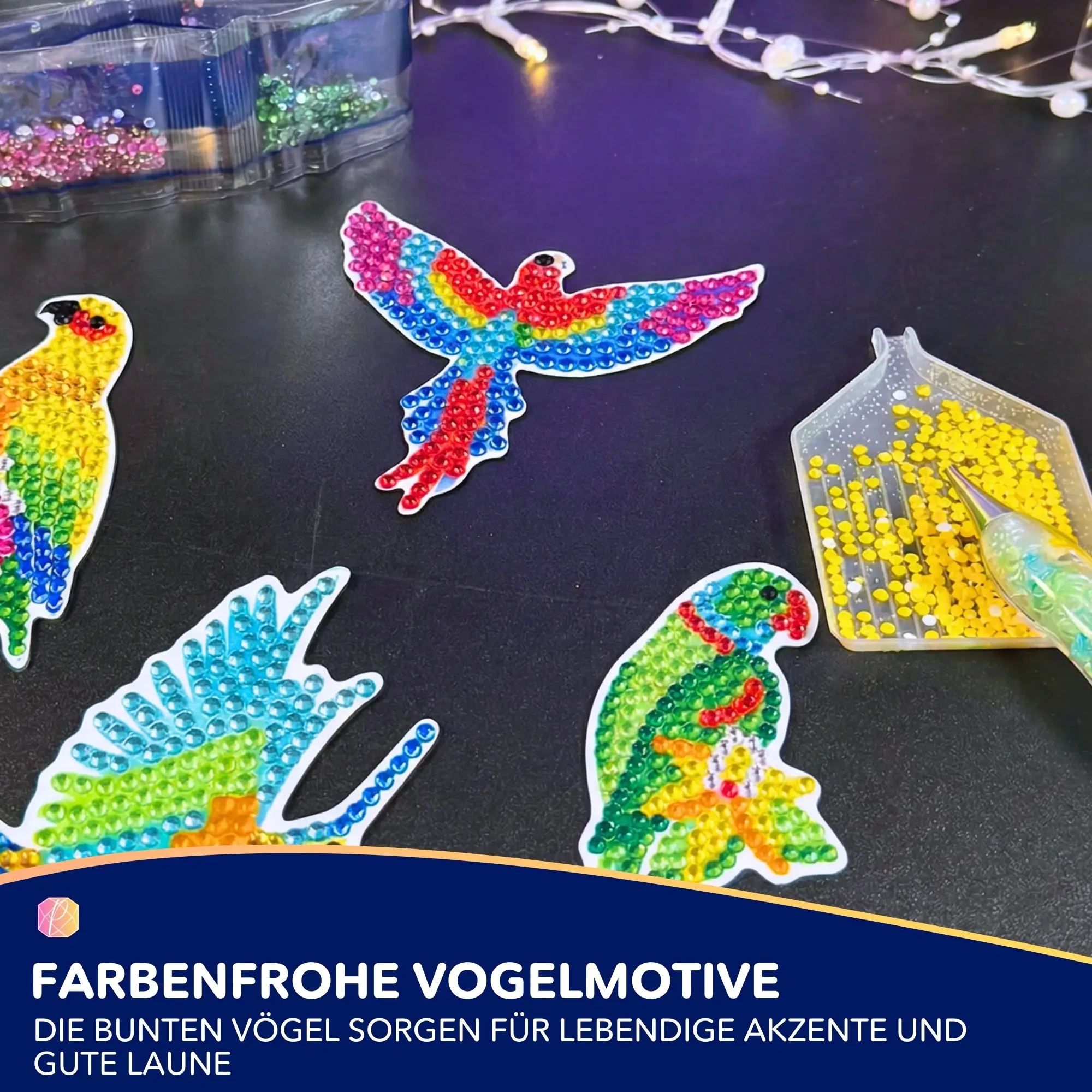 Diamond Painting Sticker - Bunte Vögel - Image 4
