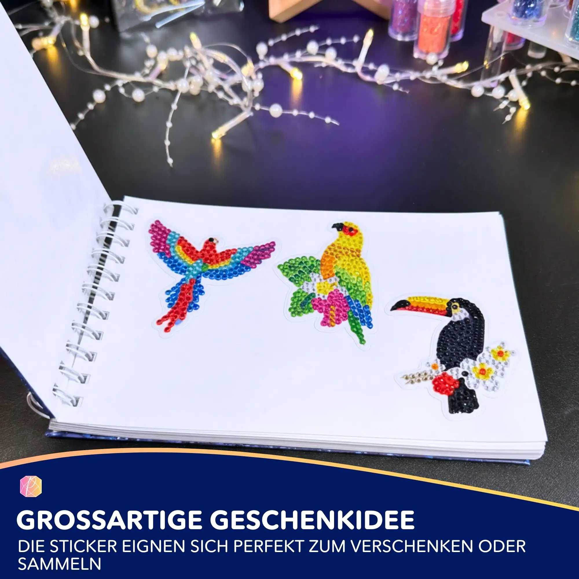Diamond Painting Sticker - Bunte Vögel - Image 5