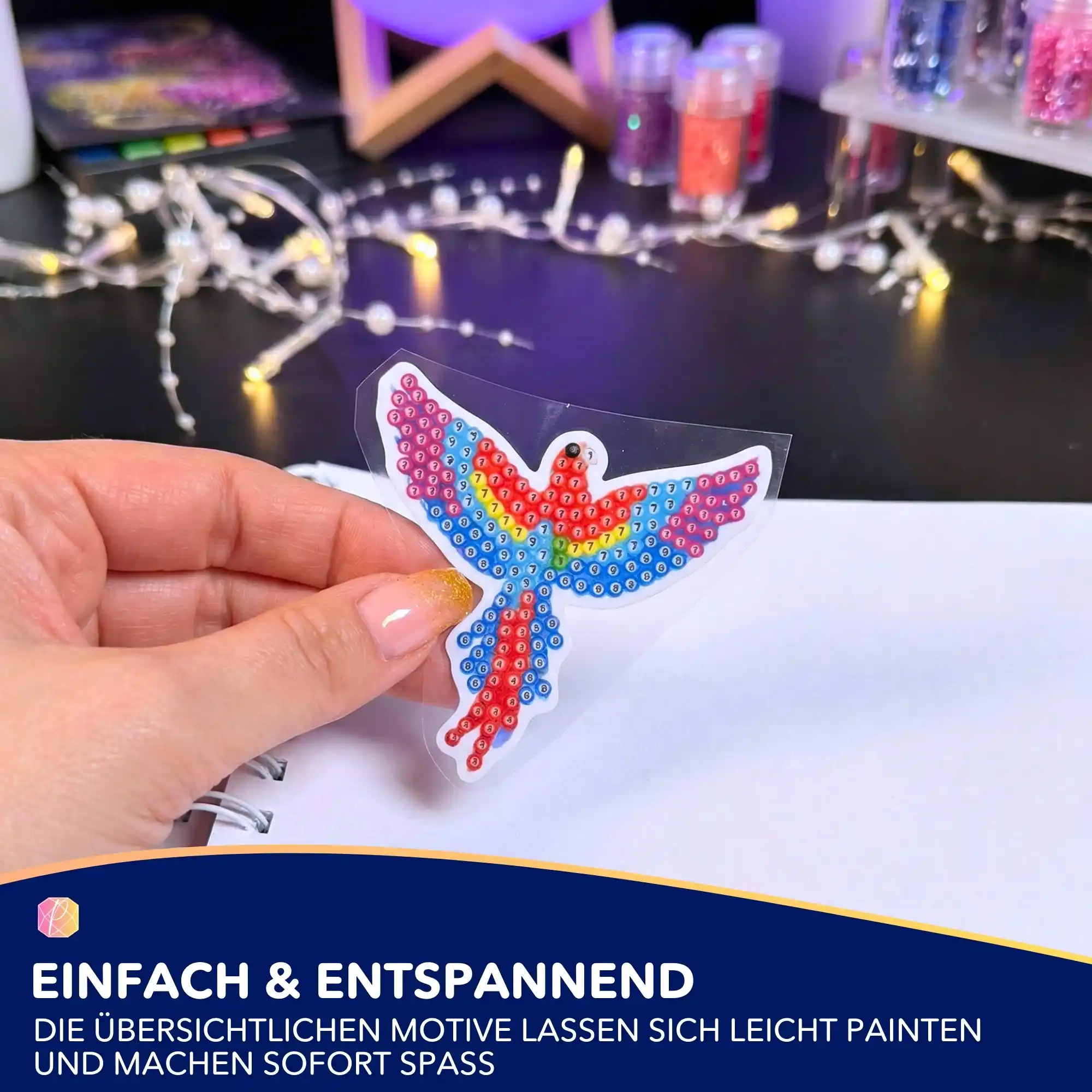 Diamond Painting Sticker - Bunte Vögel - Image 6