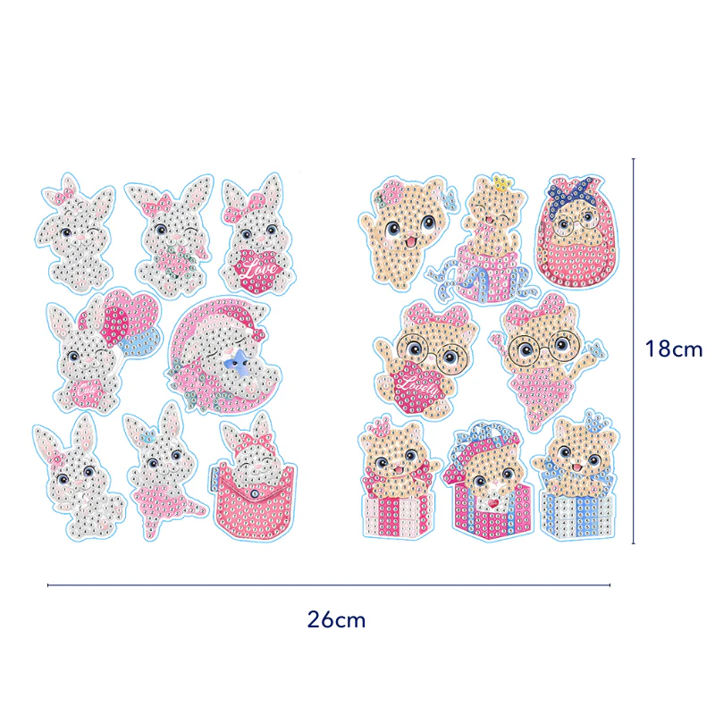 Diamond Painting Sticker Set XL - Lovely Animals - Image 3