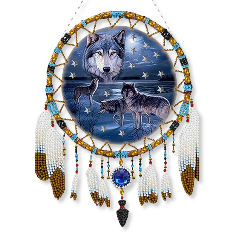 Diamond Painting Traumfänger XL - "Wolf of Dreams" - Image 2