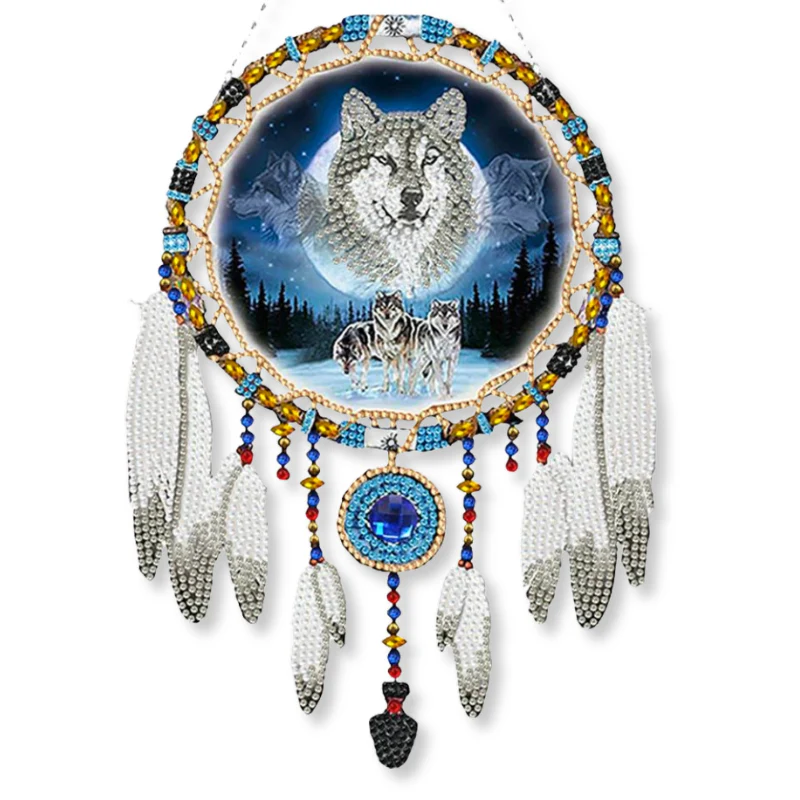 Diamond Painting Traumfänger XL - "Wolf of Dreams" - Image 3