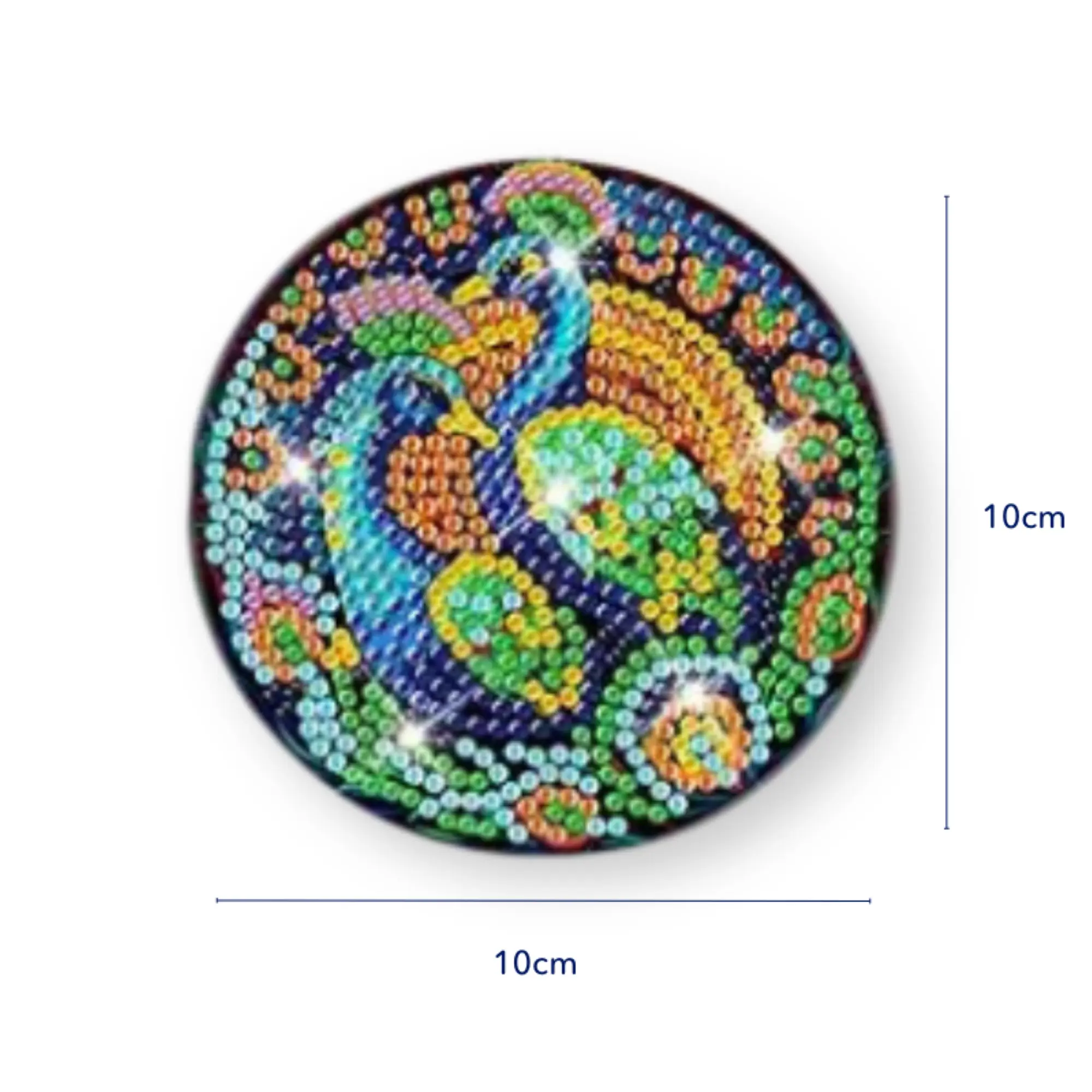 Diamond Painting - Untersetzer "Colorful Peacock" - Image 4
