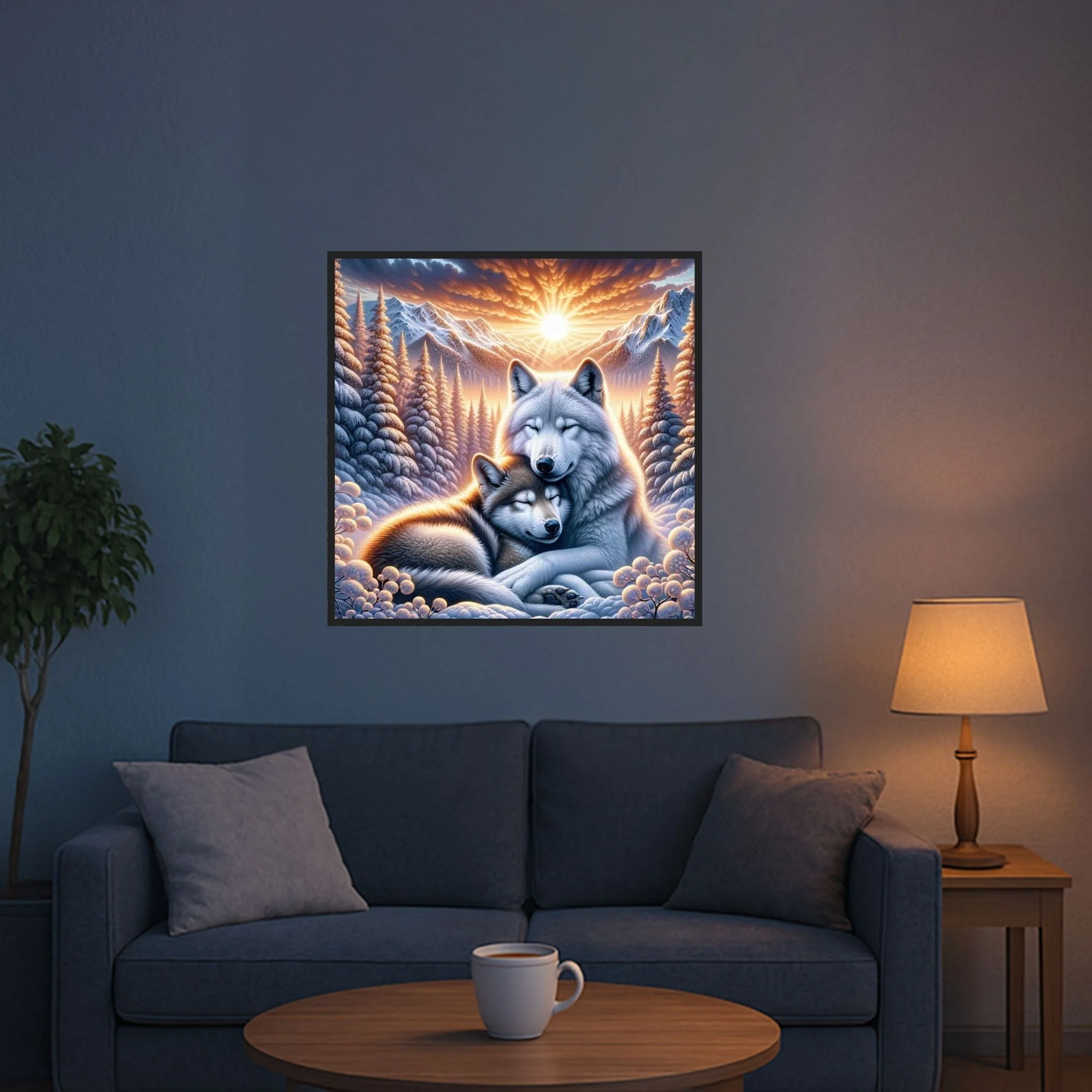 Diamond Painting - Wolfliebe im Sonnenaufgang - Image 5