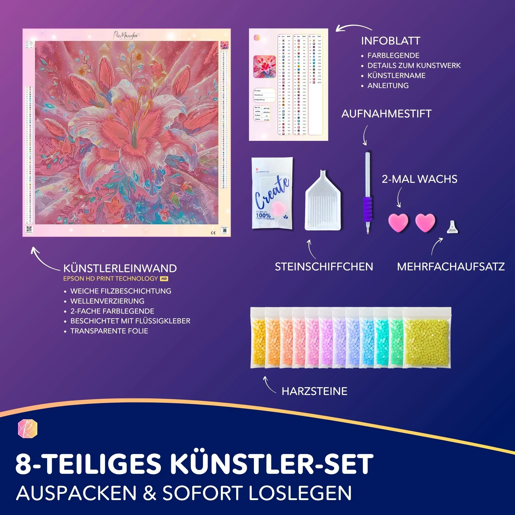Diamond Painting - Zarte Lilie in rosé - Image 4