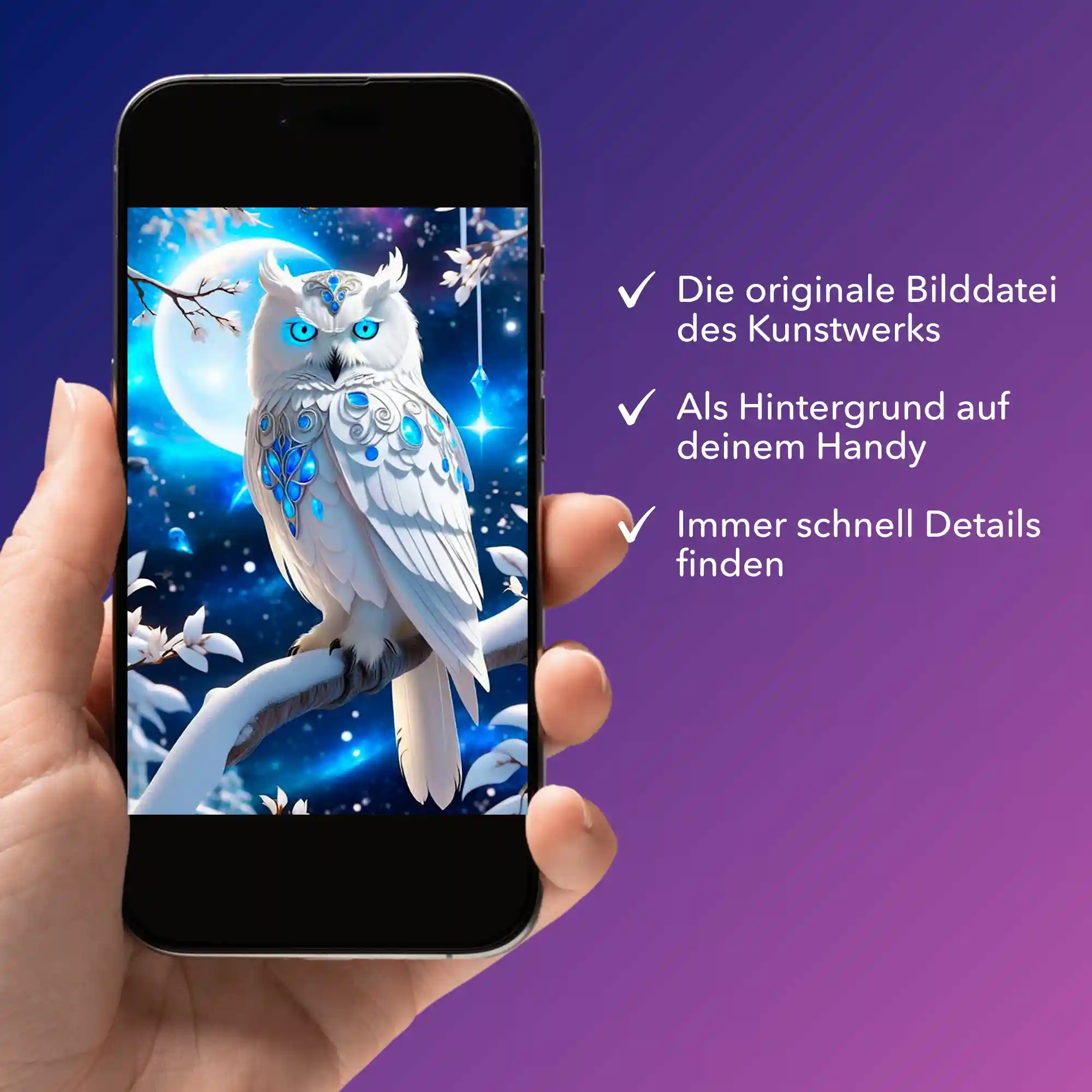 Digitale Bildmappe - Blue Eyes Owl - Image 2