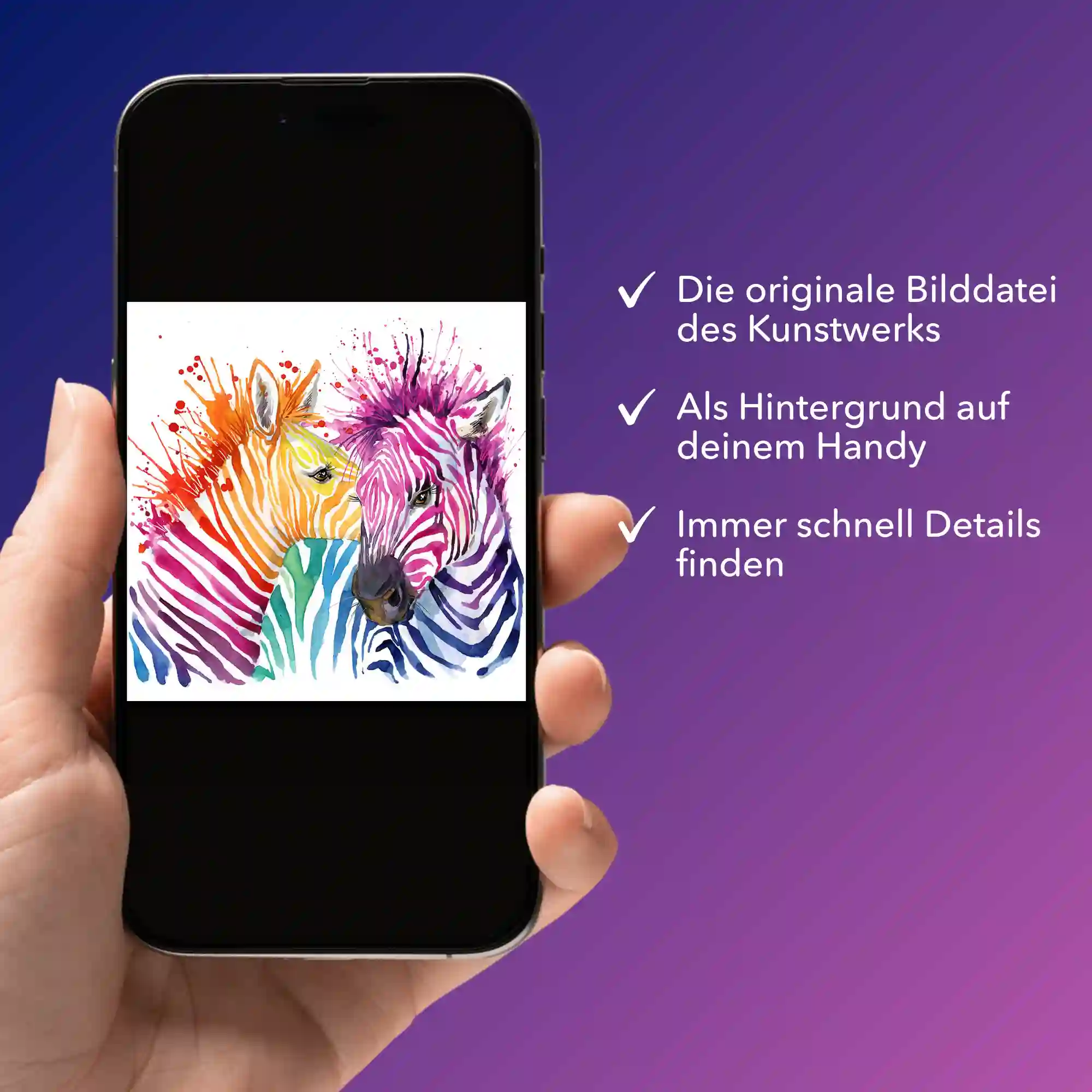 Digitale Bildmappe - Bunte Zebras - Image 2
