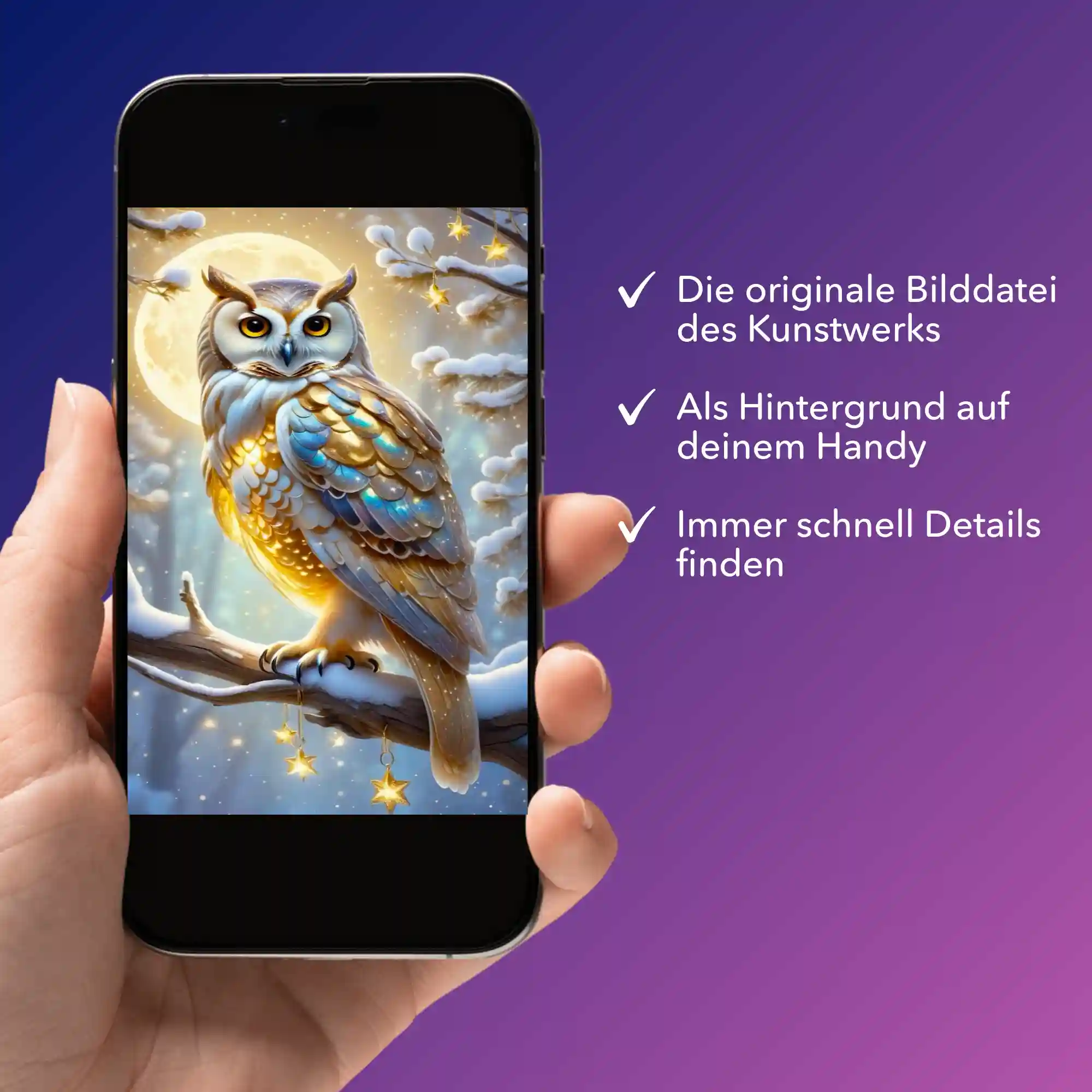 Digitale Bildmappe - Goldene Schneeeule - Image 2