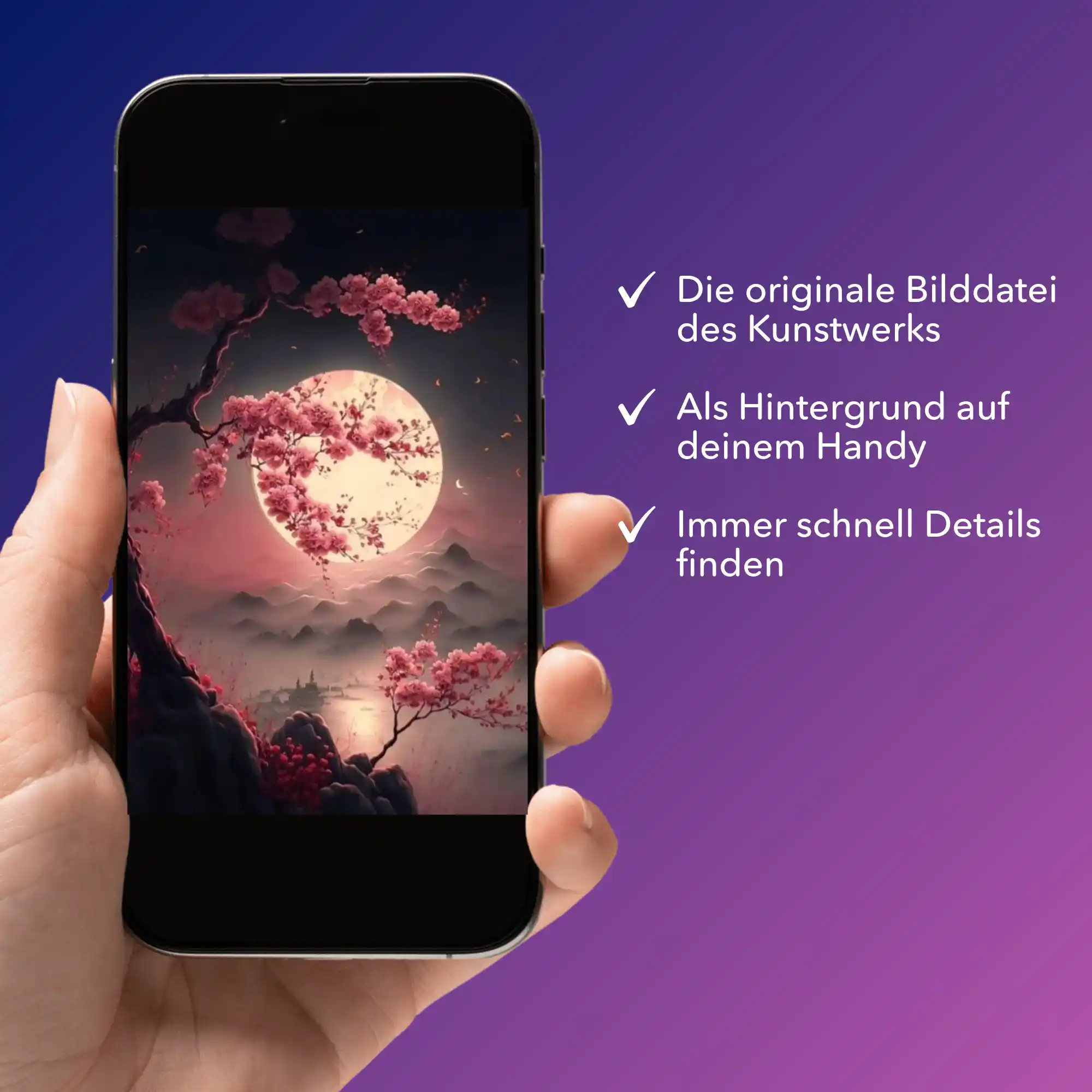 Digitale Bildmappe - Kirschblüten im Mondschein - Image 2