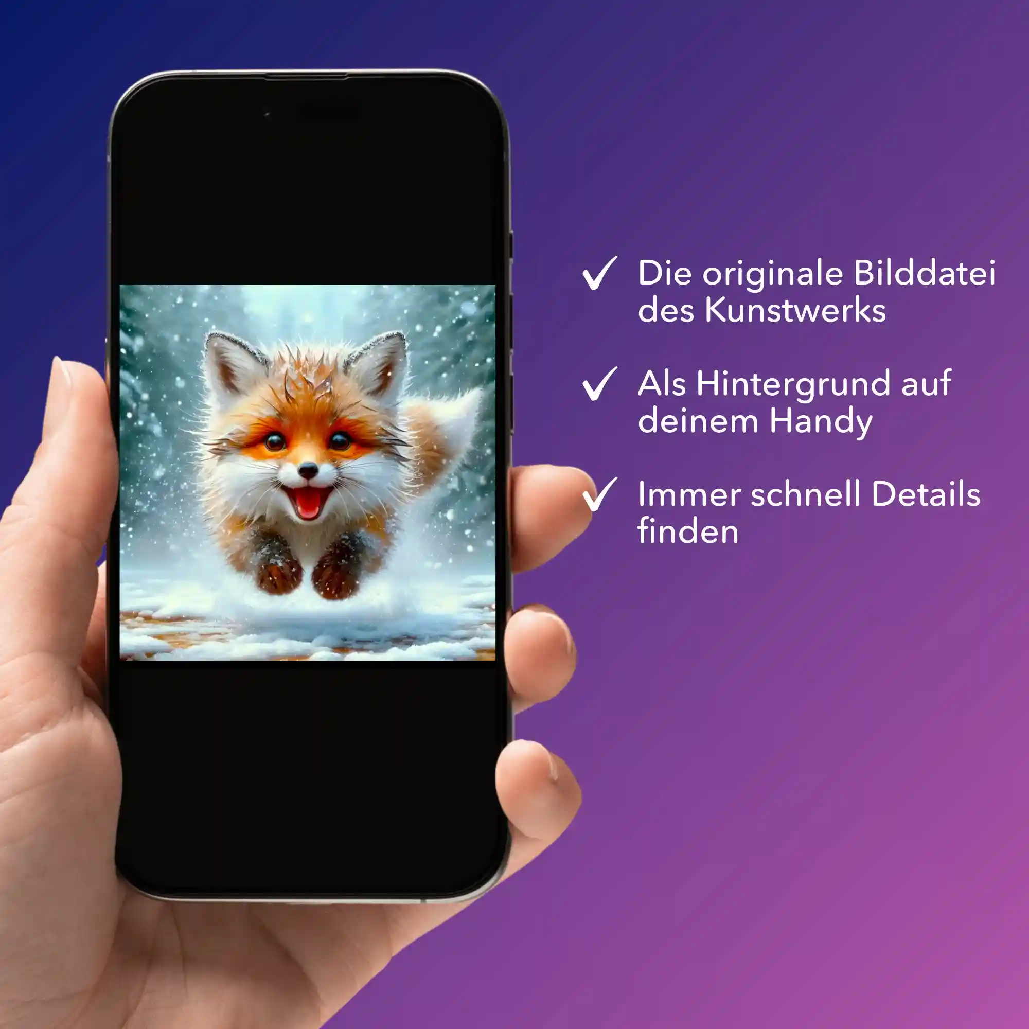 Digitale Bildmappe - Kleiner Fuchs im Winterwald - Image 2