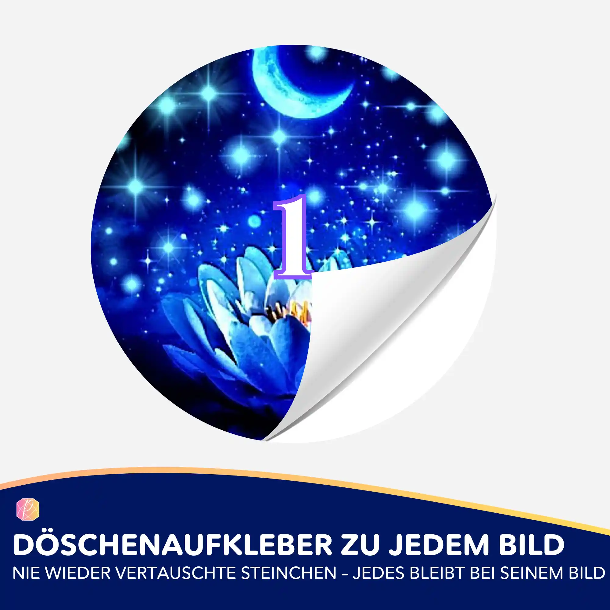 Döschenaufkleber - Blaue Seerose MINI - Image 2