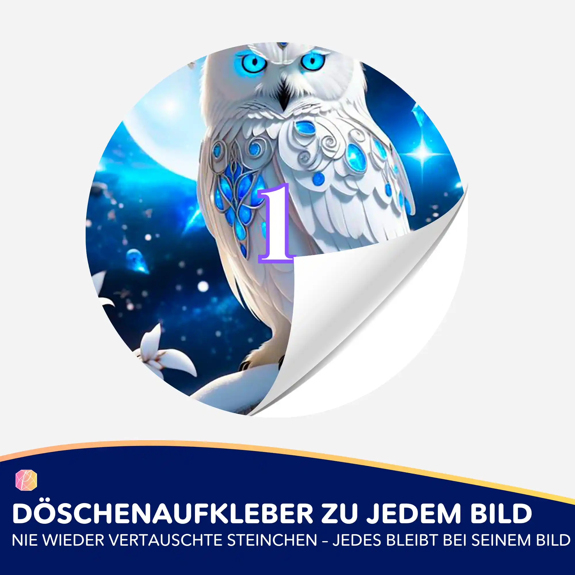 Döschenaufkleber - Blue Eyes Owl - Image 2