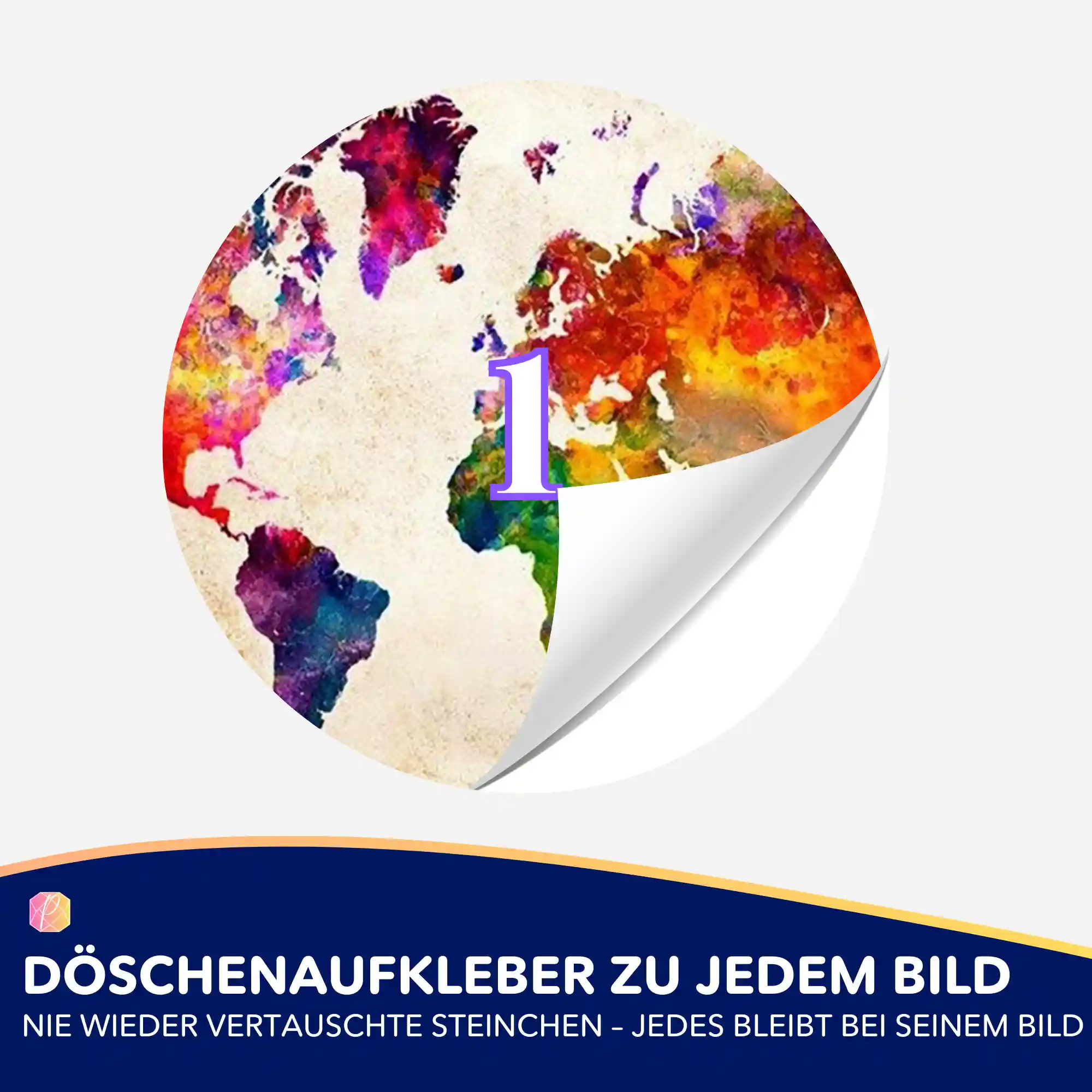 Döschenaufkleber - Bunte Weltkarte - Image 2