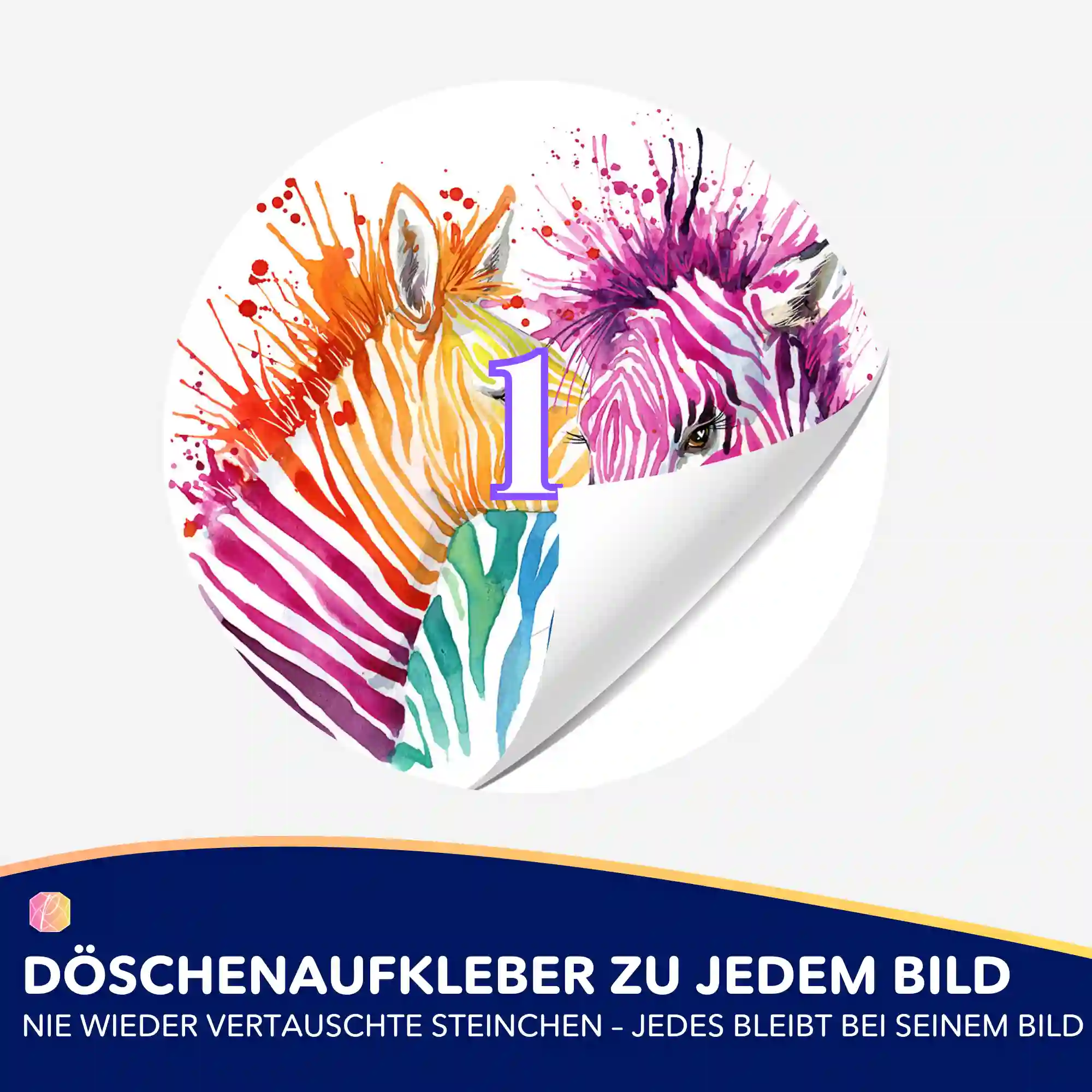 Döschenaufkleber - Bunte Zebras - Image 2