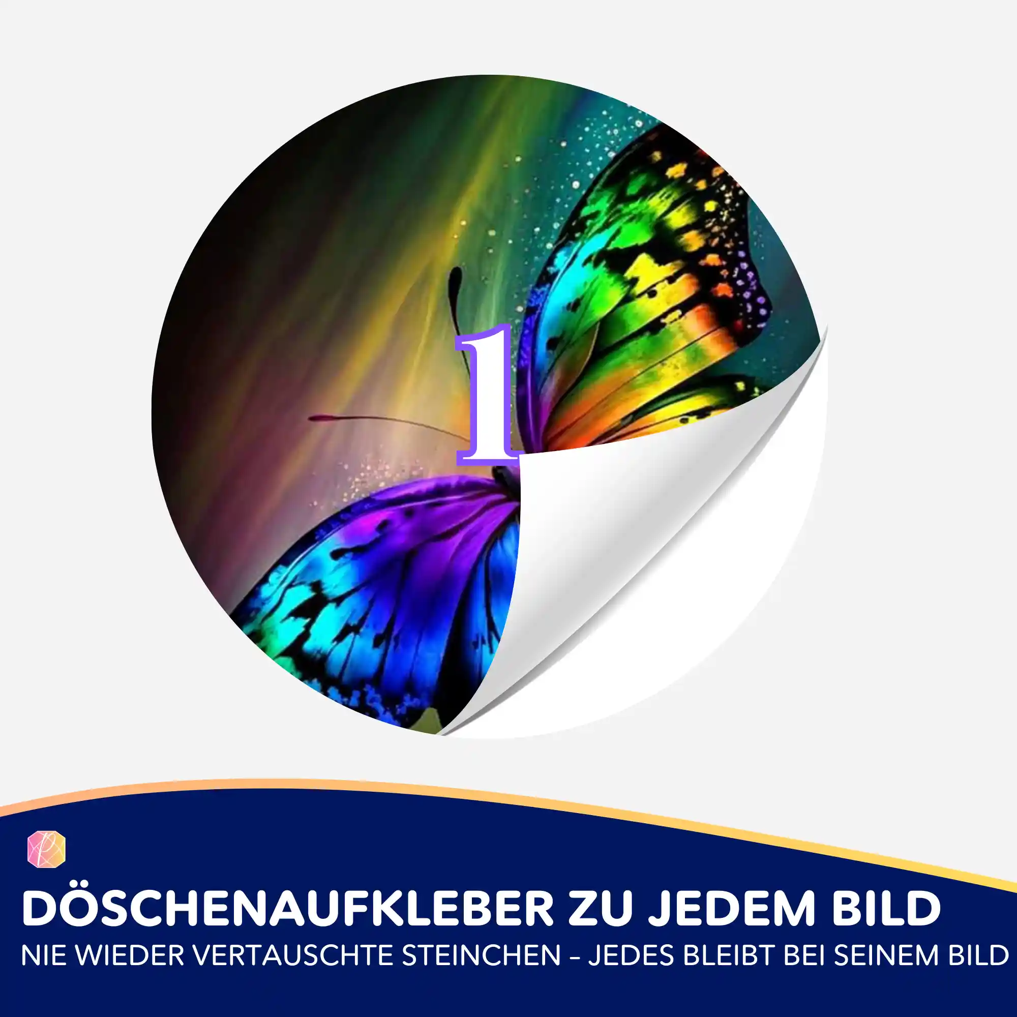 Döschenaufkleber - Bunter Schmetterling - Image 2