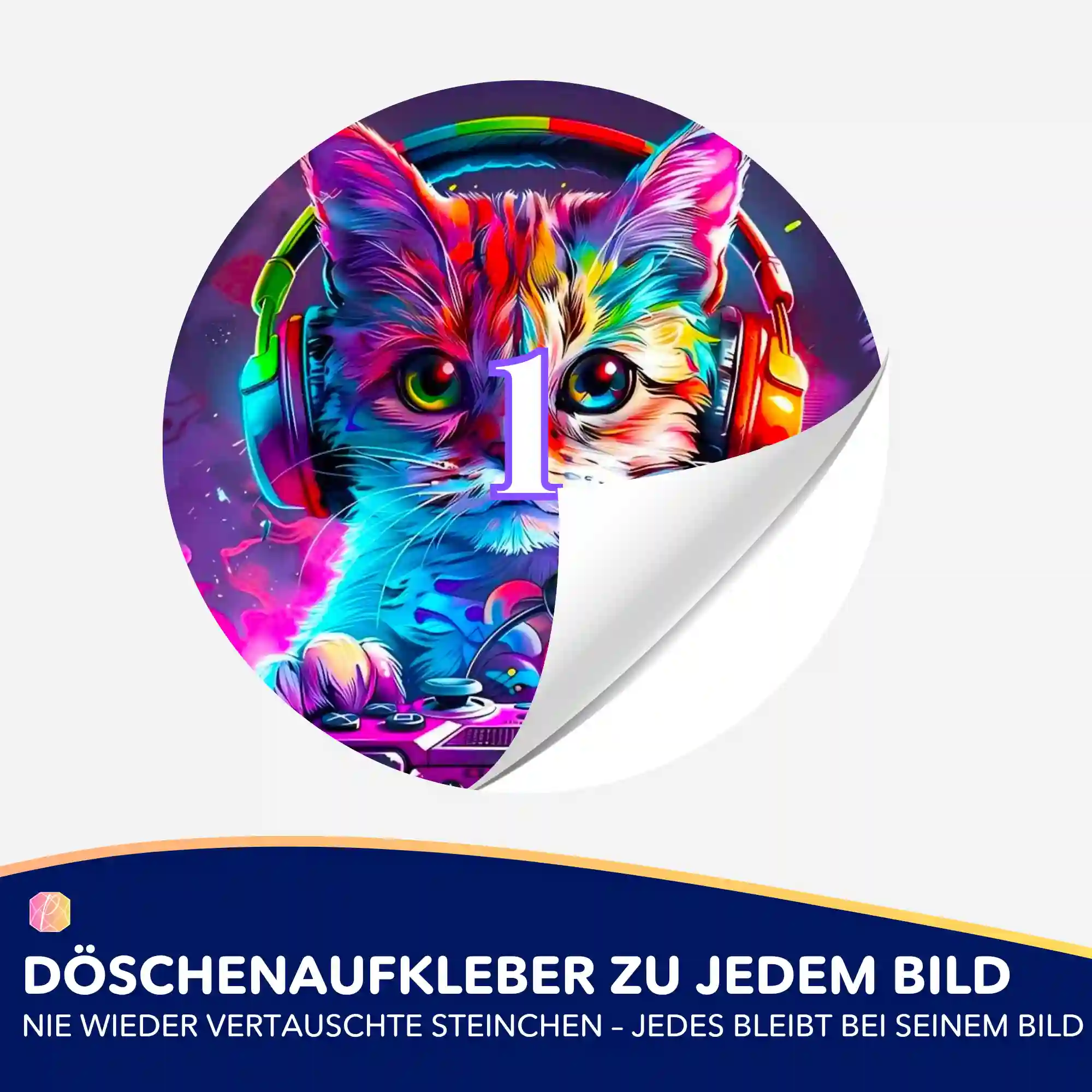 Döschenaufkleber - Colorful gaming Cat - Image 2