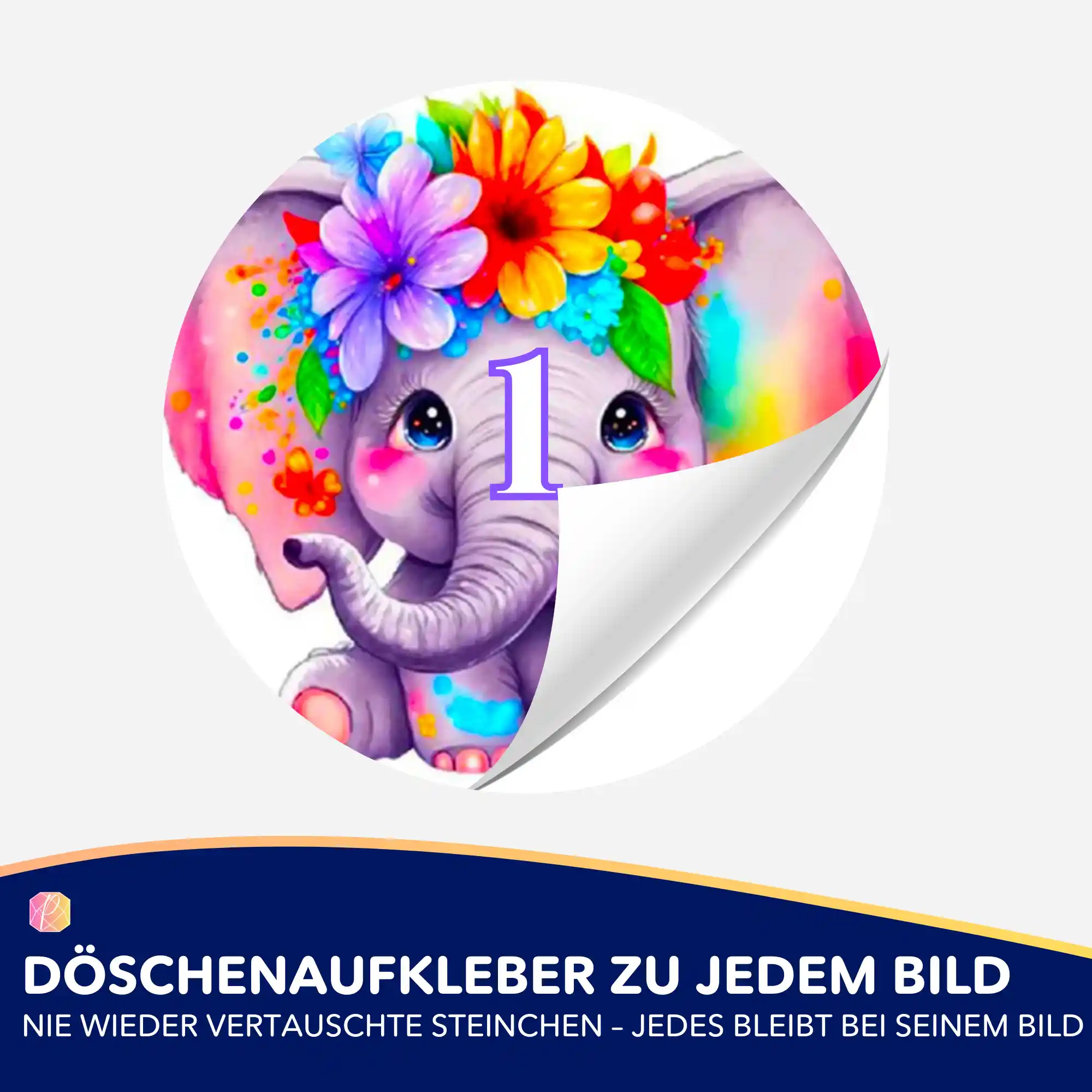 Döschenaufkleber - Der kleine Blumenelefant - Image 2