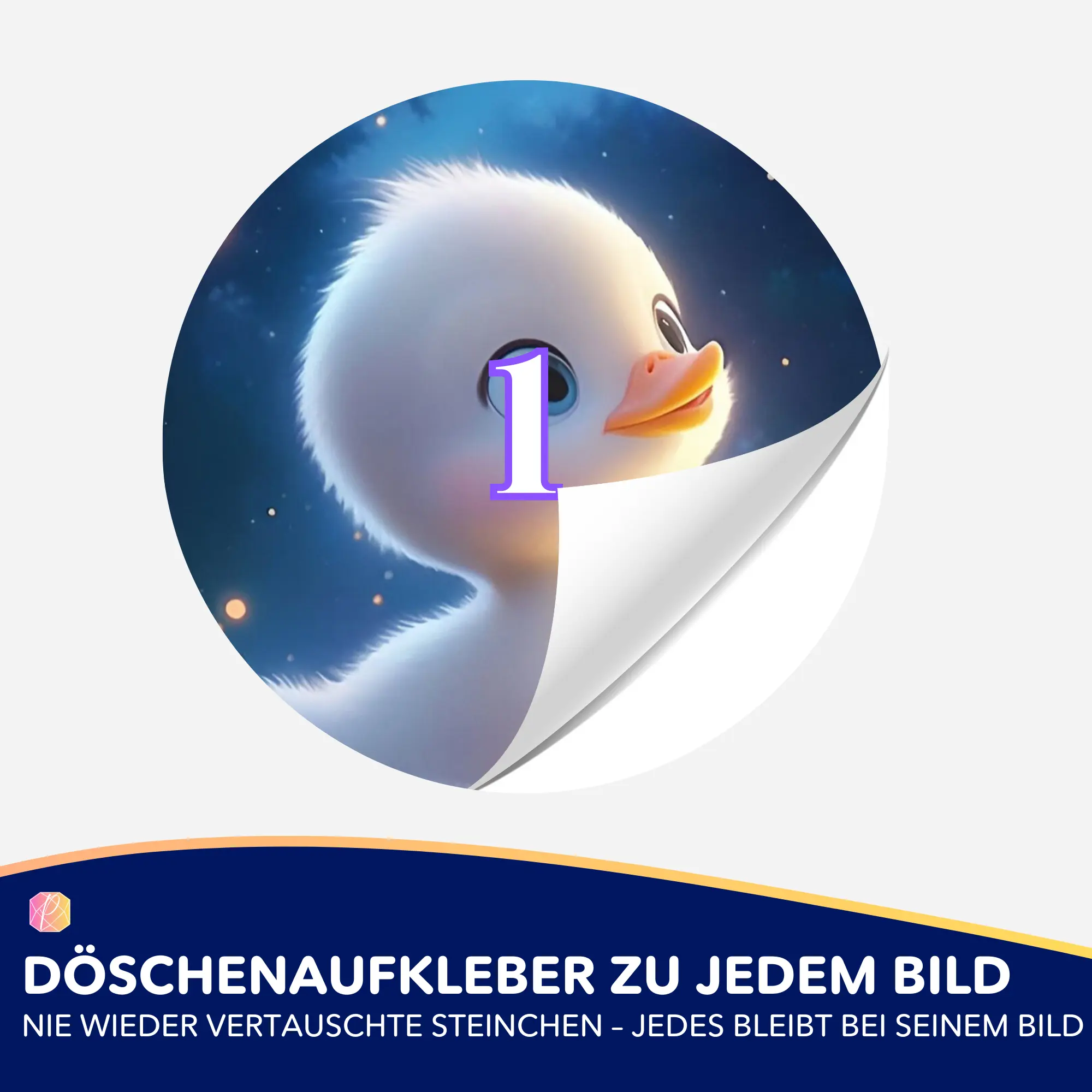 Döschenaufkleber - Glitzer Entlein - Image 2