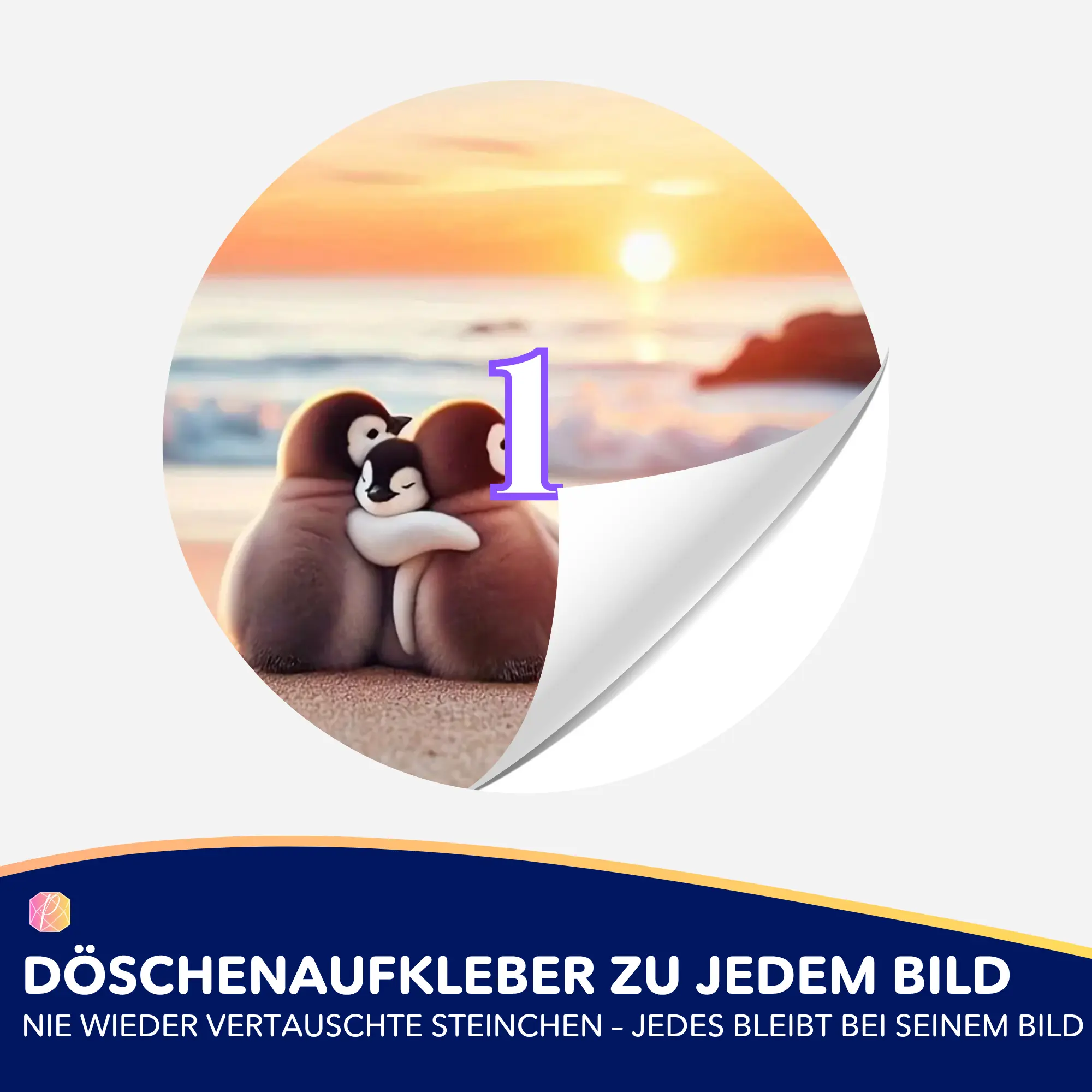 Döschenaufkleber - Happy Family am Strand - Image 2
