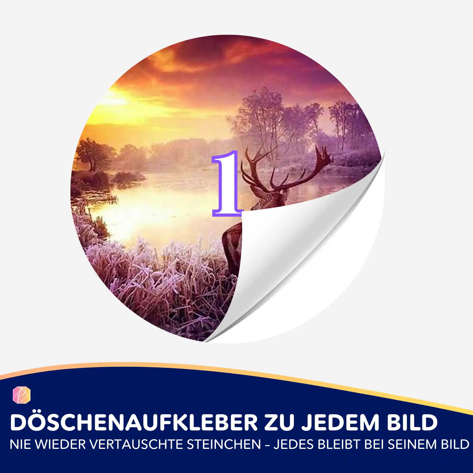 Döschenaufkleber - Hirsch im Sonnenaufgang - Image 2